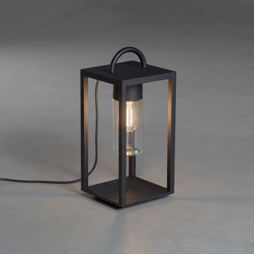 Konstsmide Bologna Bodenleuchte E27 230V schwarz, transp. Glas
