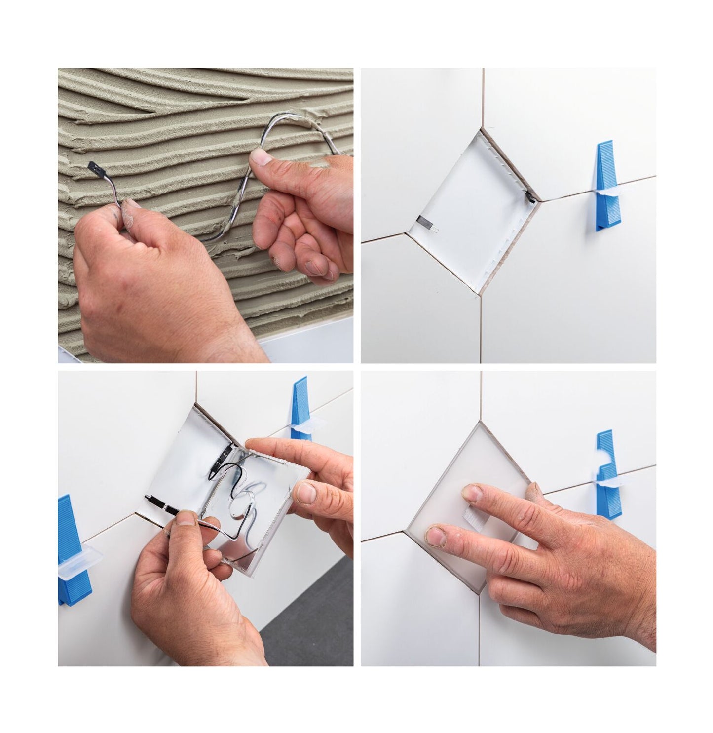 Paulmann LumiTiles LED Fliesen Square Ergänzung IP44 100x10mm 20lm 12V 0,8W 2700K Weiß Kunststoff,Aluminium