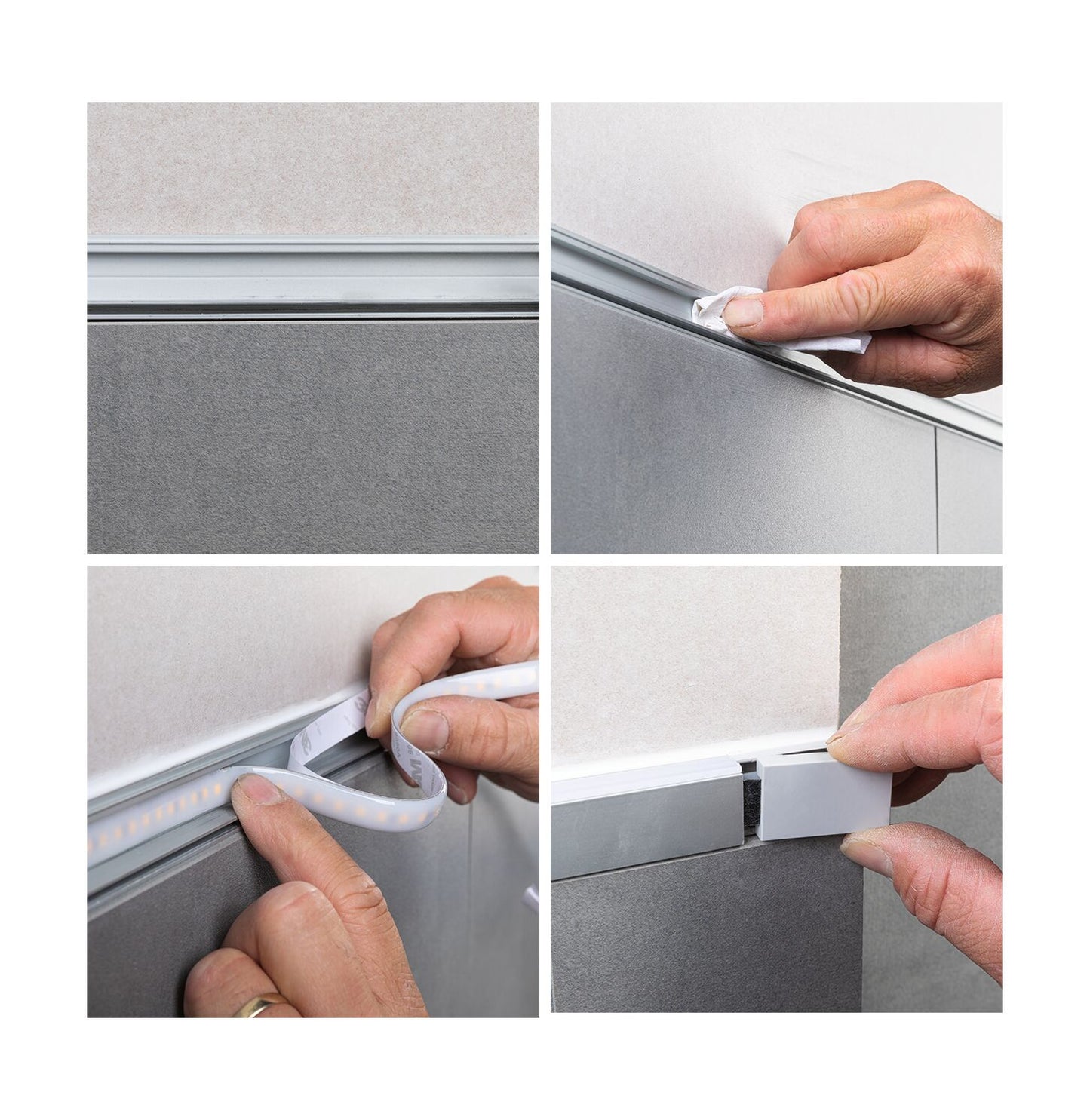 Paulmann LumiTiles Aufbauprofil Border mit Diffusor 2m Alu eloxiert,Satin Aluminium