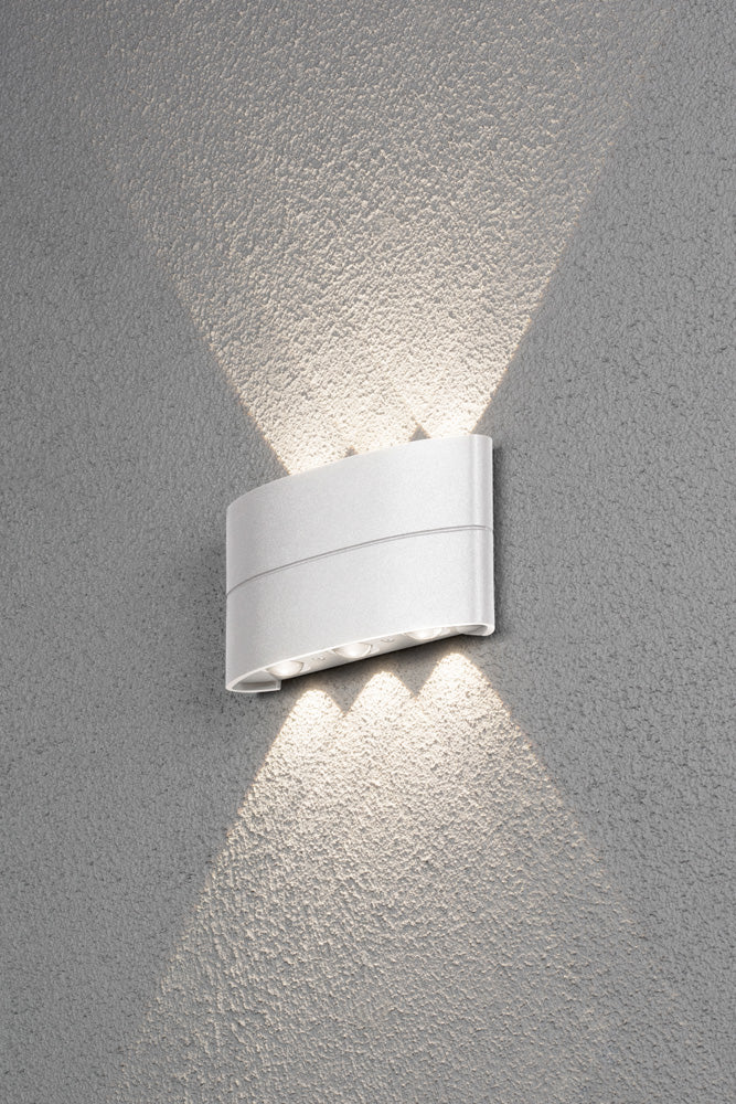 Konstsmide Chieri Wandl. 8W LED, weiss, IP54