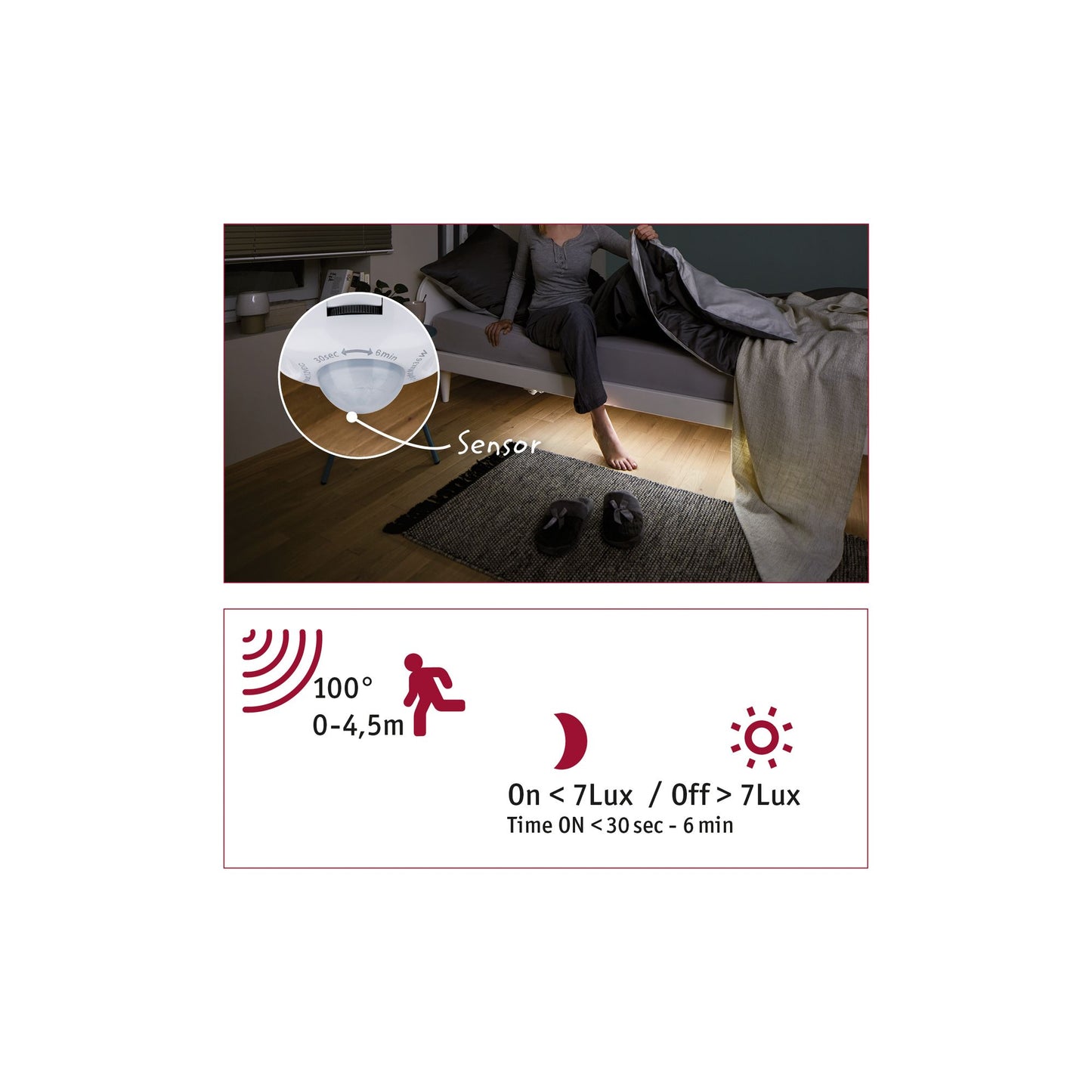 Paulmann MaxLED 250 Night Comfort Set für Einzelbett 1m 2700K 4W 12VA Weiß