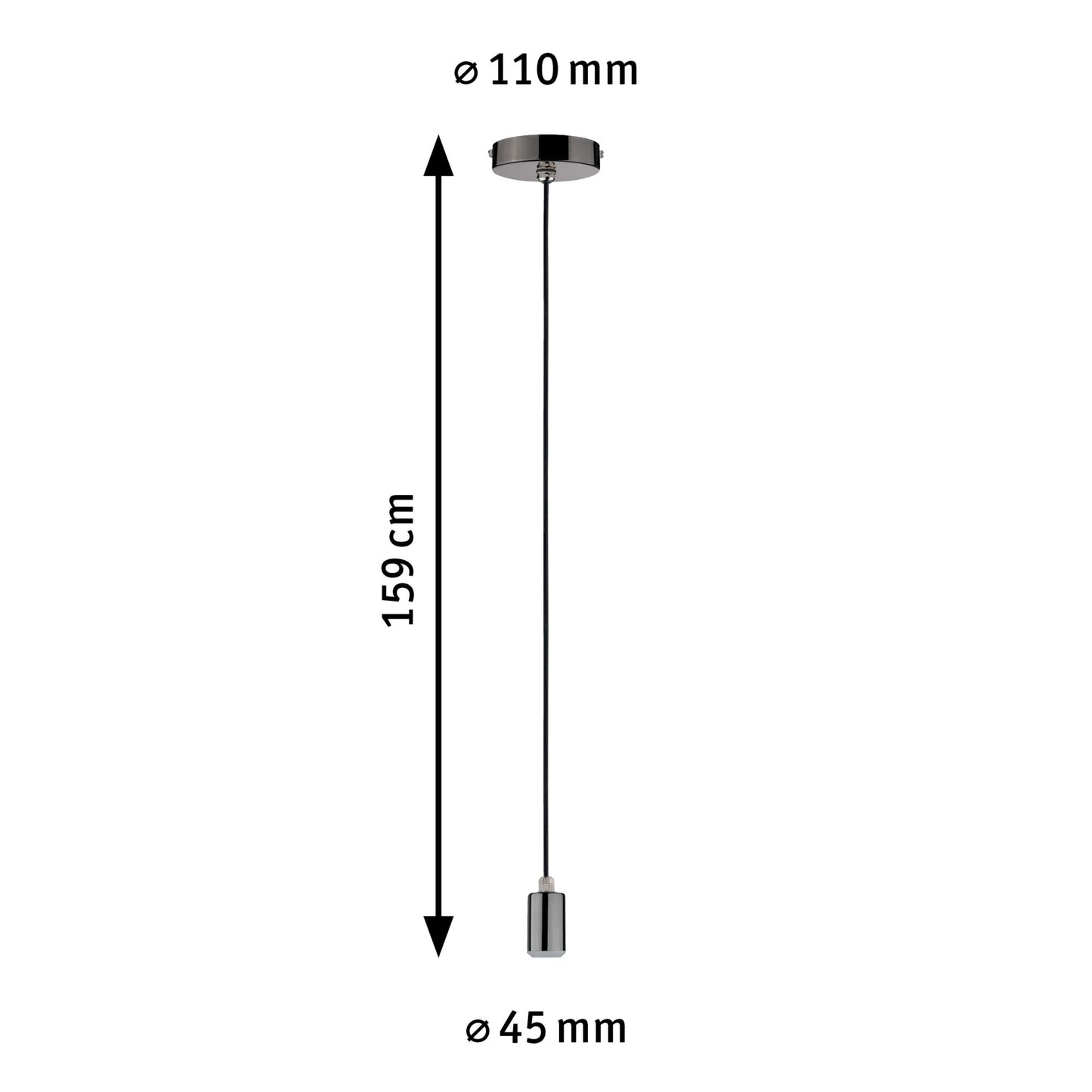 Paulmann Pendelleuchte Larus E27 max. 1x20W Schwarzchrom IP44