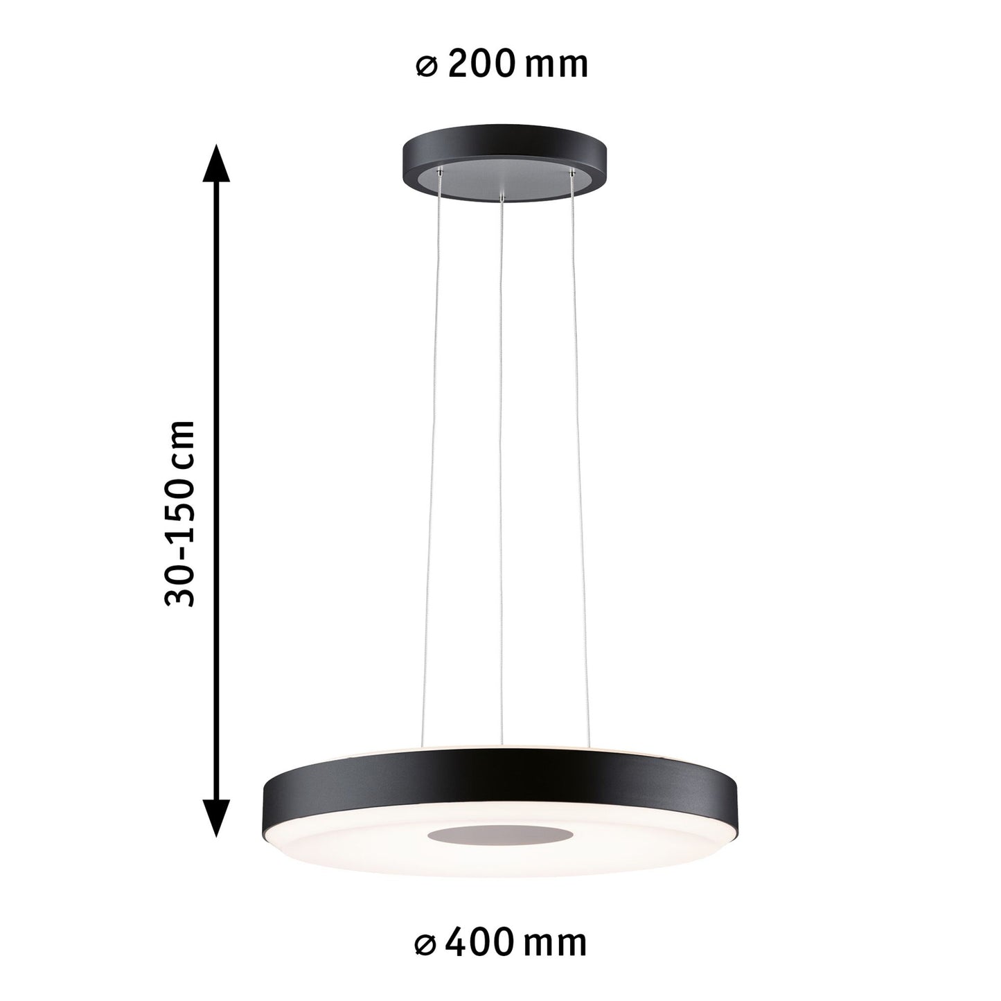 Paulmann LED Pendelleuchte Puric Pane 2700K 1.200lm / 700lm 11 / 1x7W Schwarz,Grau dimmbar