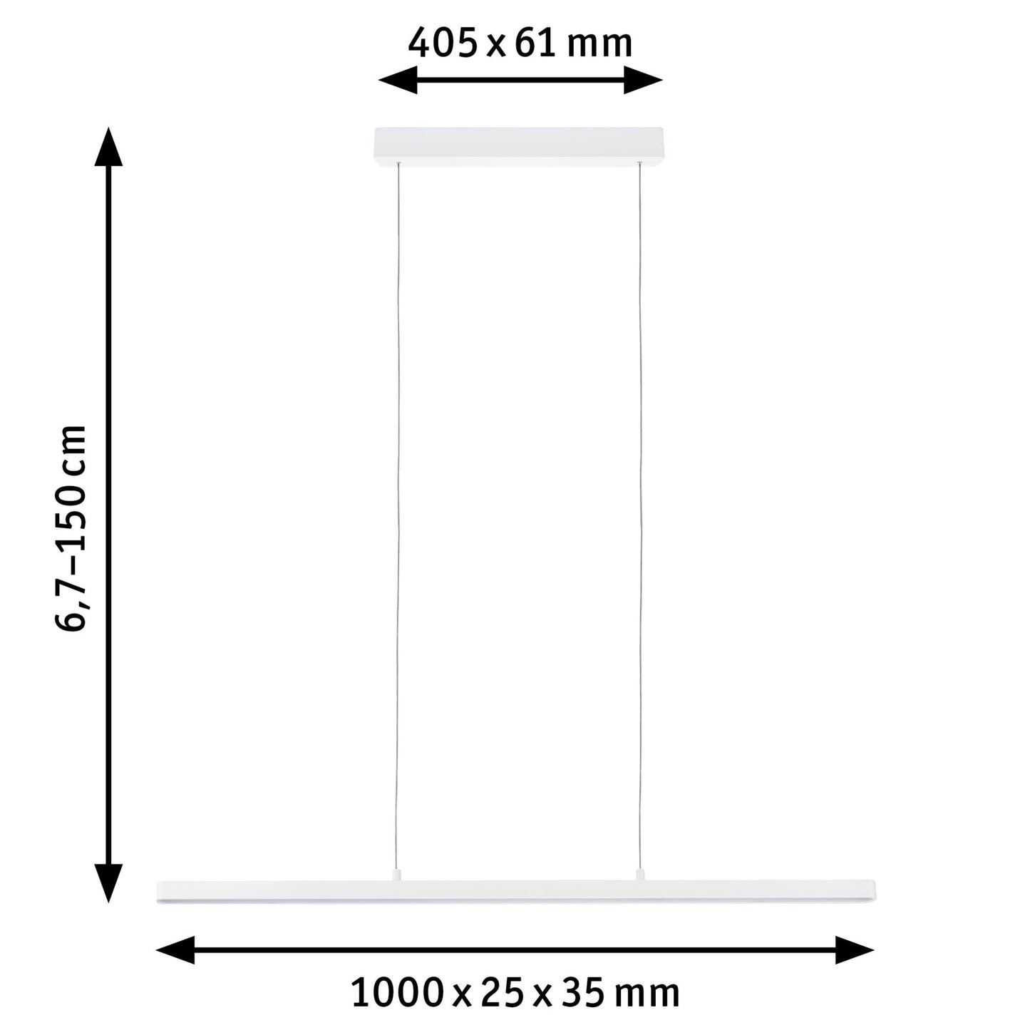 Paulmann LED Pendelleuchte Lento 2700K 3495lm 42W Weiß höhenverstellbar