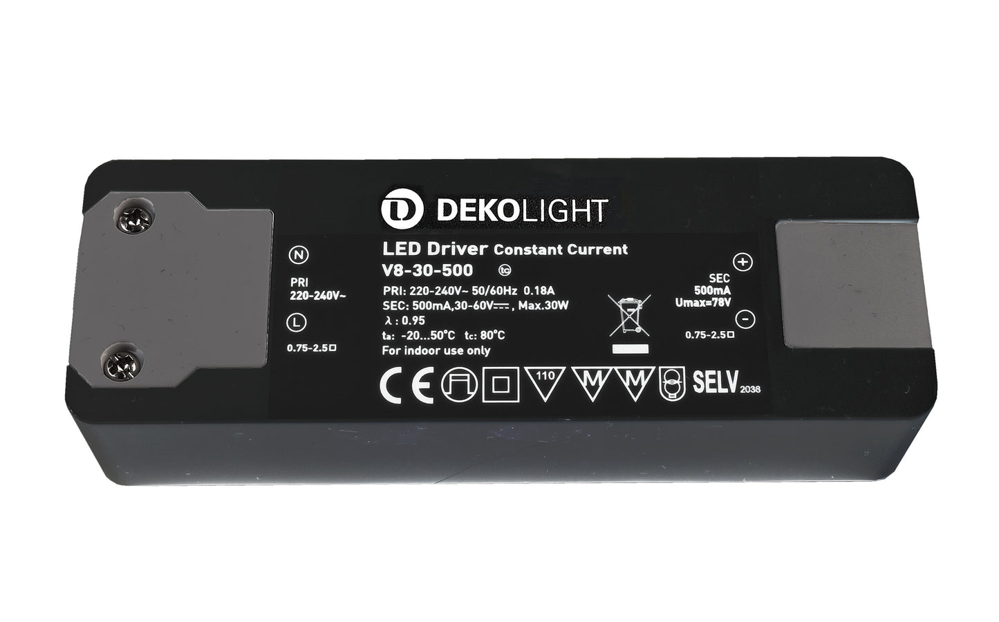 Deko-Light BASIC, CC, V8-30-500mA/30W Schwarz