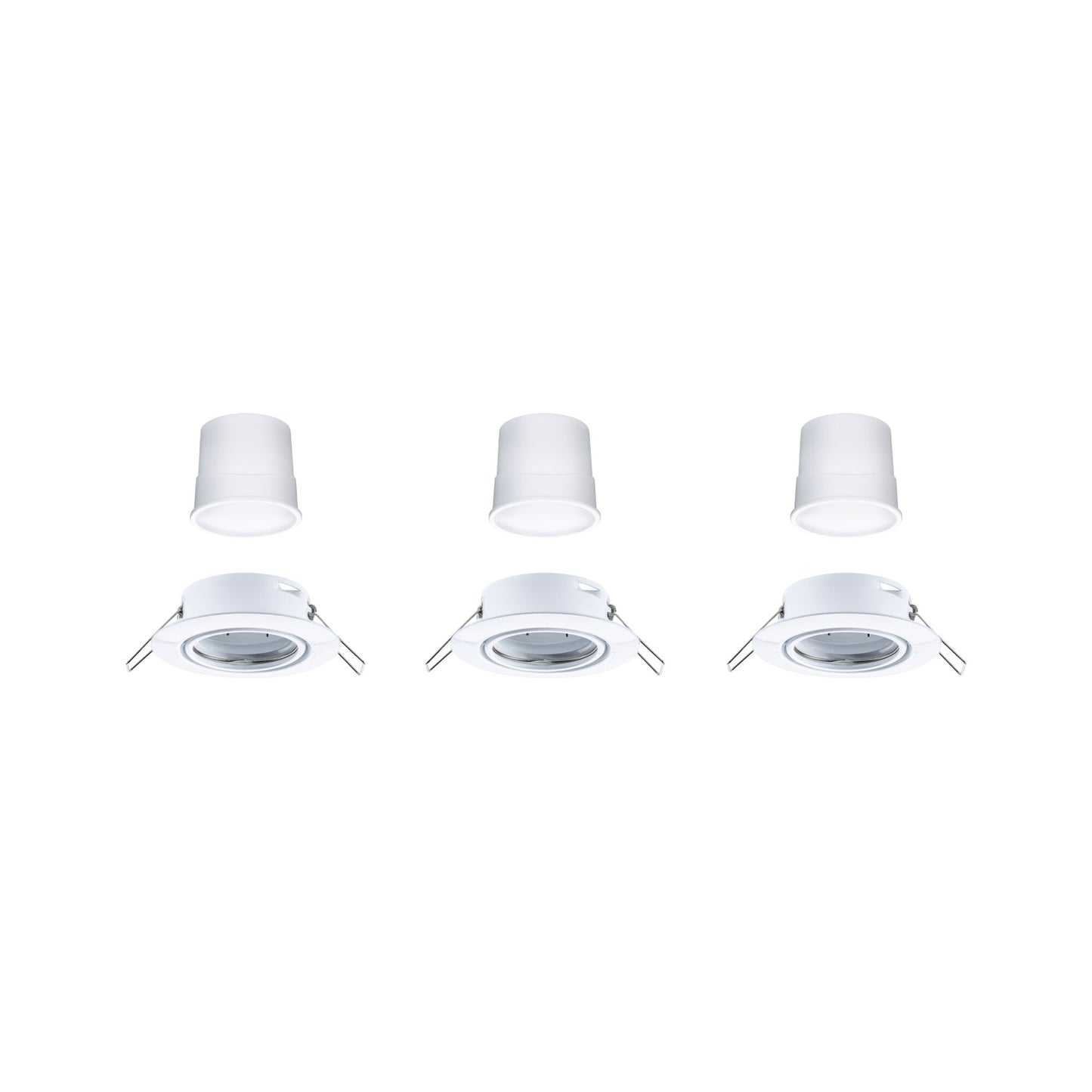 Paulmann LED Einbauleuchte Base Basisset schwenkbar Smart Home Zigbee Coin rund 90mm 20° 3x4,9W 3x430lm 230V dimmbar 3000K Weiß