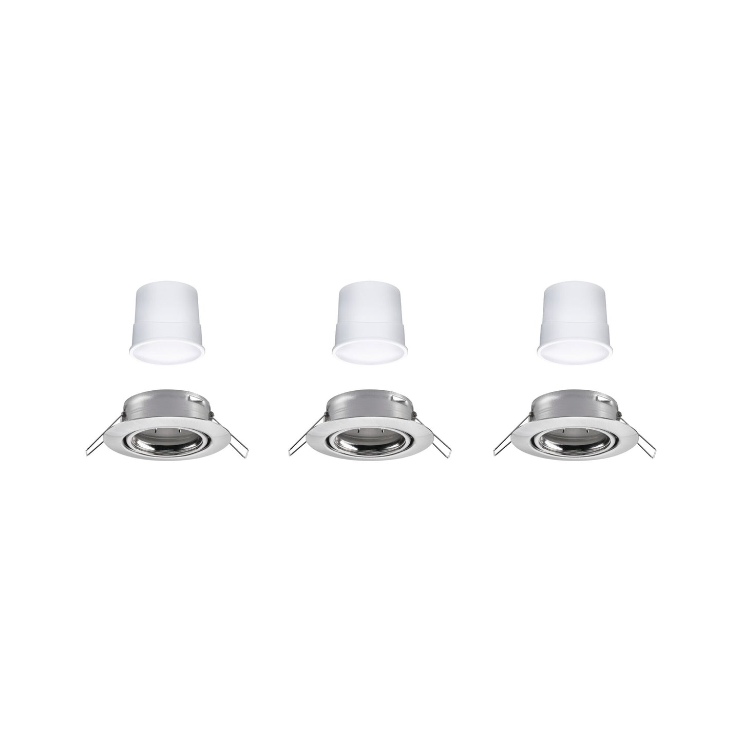Paulmann LED Einbauleuchte Base Basisset schwenkbar Smart Home Zigbee Coin rund 90mm 20° 3x4,9W 3x430lm 230V dimmbar 3000K Eisen gebürstet