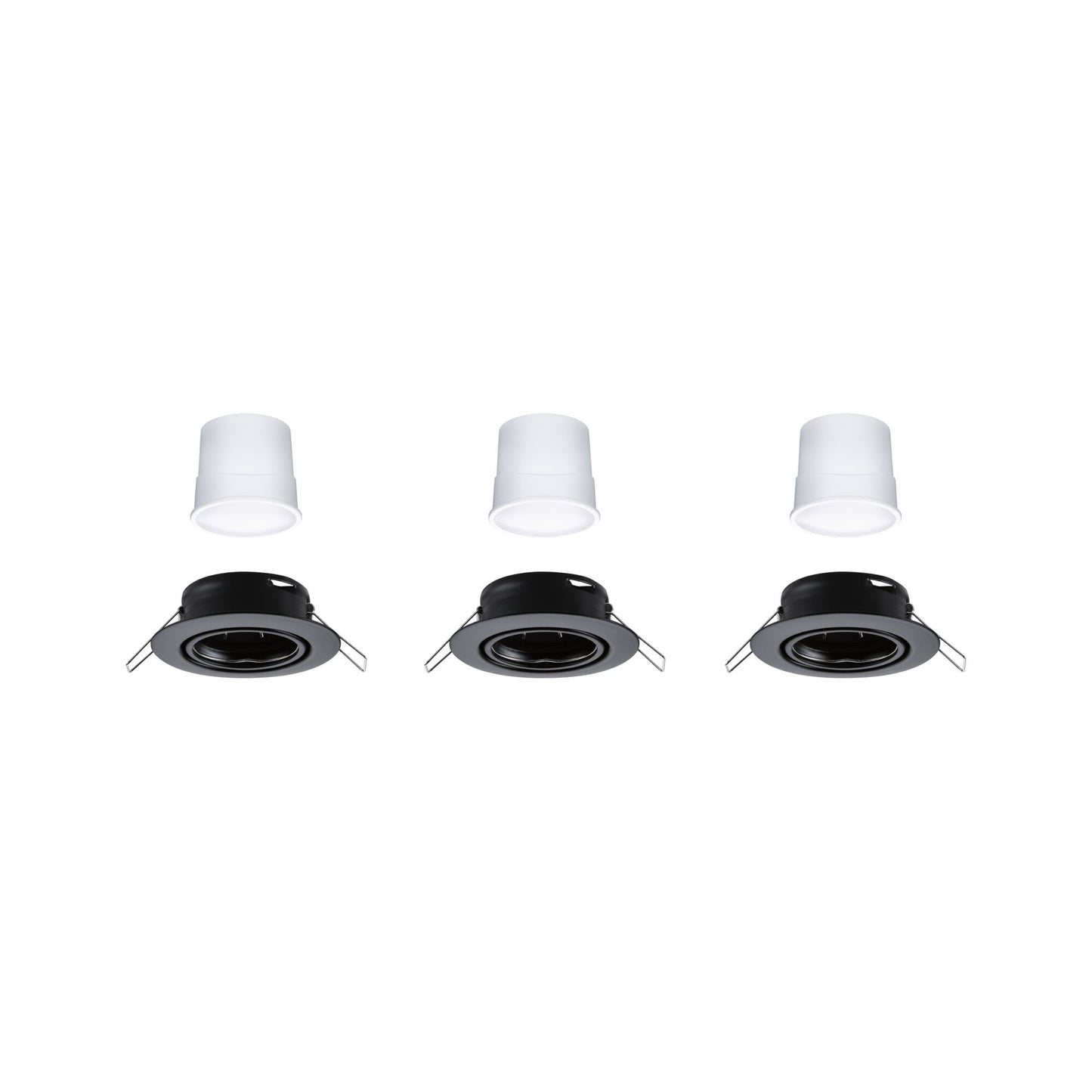 Paulmann LED Einbauleuchte Base Basisset schwenkbar Smart Home Zigbee Coin rund 90mm 20° 3x4,9W 3x430lm 230V dimmbar 3000K Schwarz matt