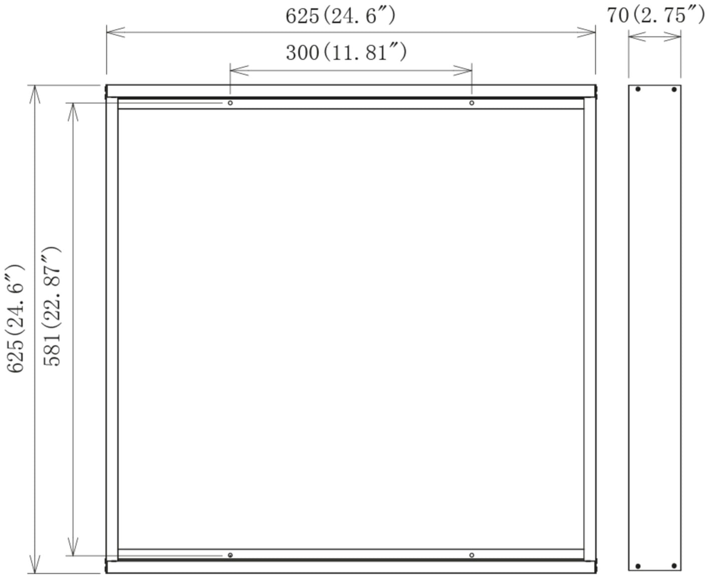Deko-Light Aufbaurahmen 625x625 für Basic, Standard, Pro Panels