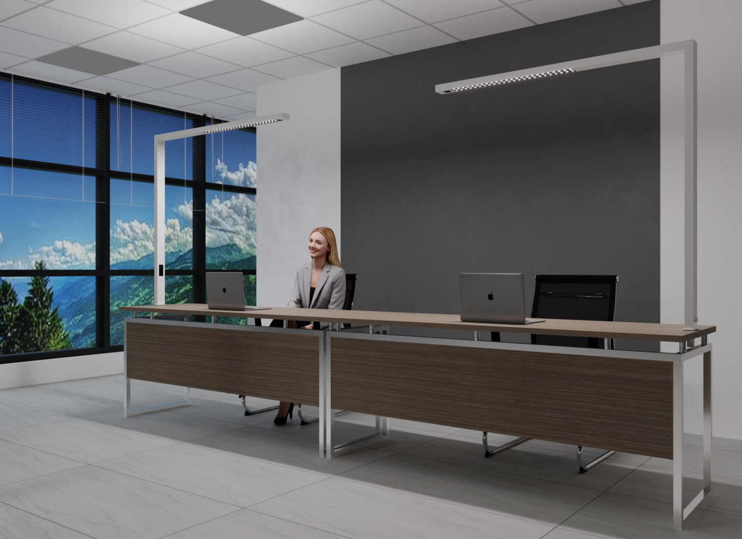 Deko-Light Office Three Standard, Motion, 80 W, DIM, 4000 K, weiß