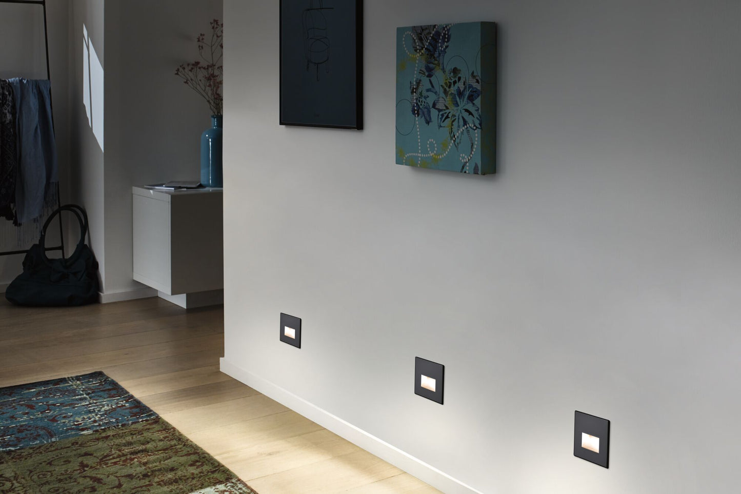 Paulmann LED Wandeinbauleuchte Edge eckig 80x5mm 1,2W 50lm 230V 2700K Schwarz matt