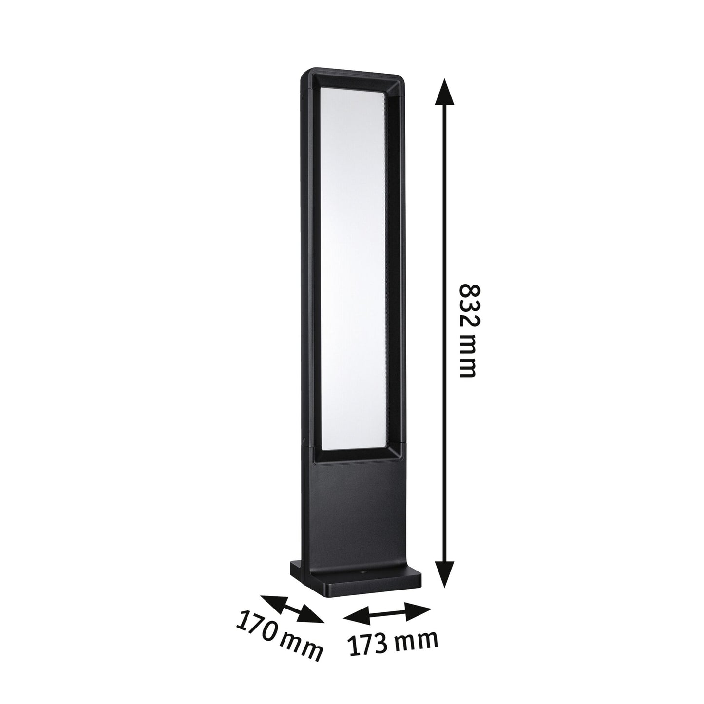 Paulmann LED Pollerleuchte Reana IP44 eckig 832mm 3000K 2x4W 2x240lm 230V Anthrazit Metall
