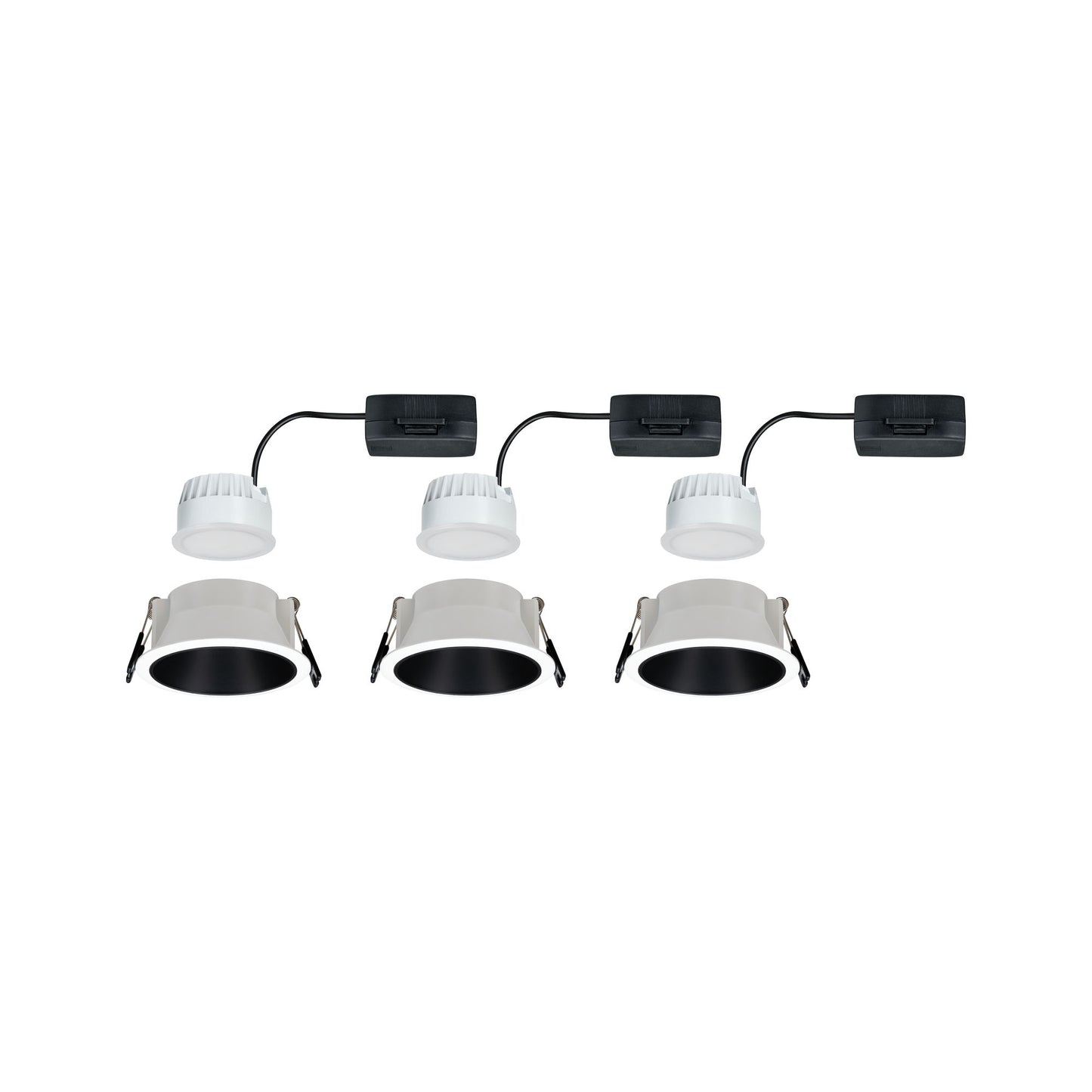 Paulmann Einbauleuchte LED Cole 3x6,5W Weiß/Schwarz matt 3-Stufen-dimmbar 2700K Warmweiß