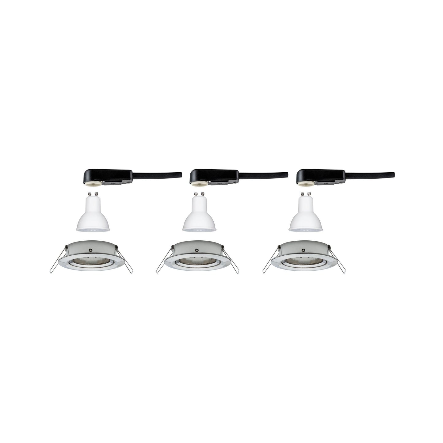 Paulmann EBL Set Nova rund schwenkbar LED 3x6,5W 2700K 230V GU10 51mm Eisen geb/Alu
