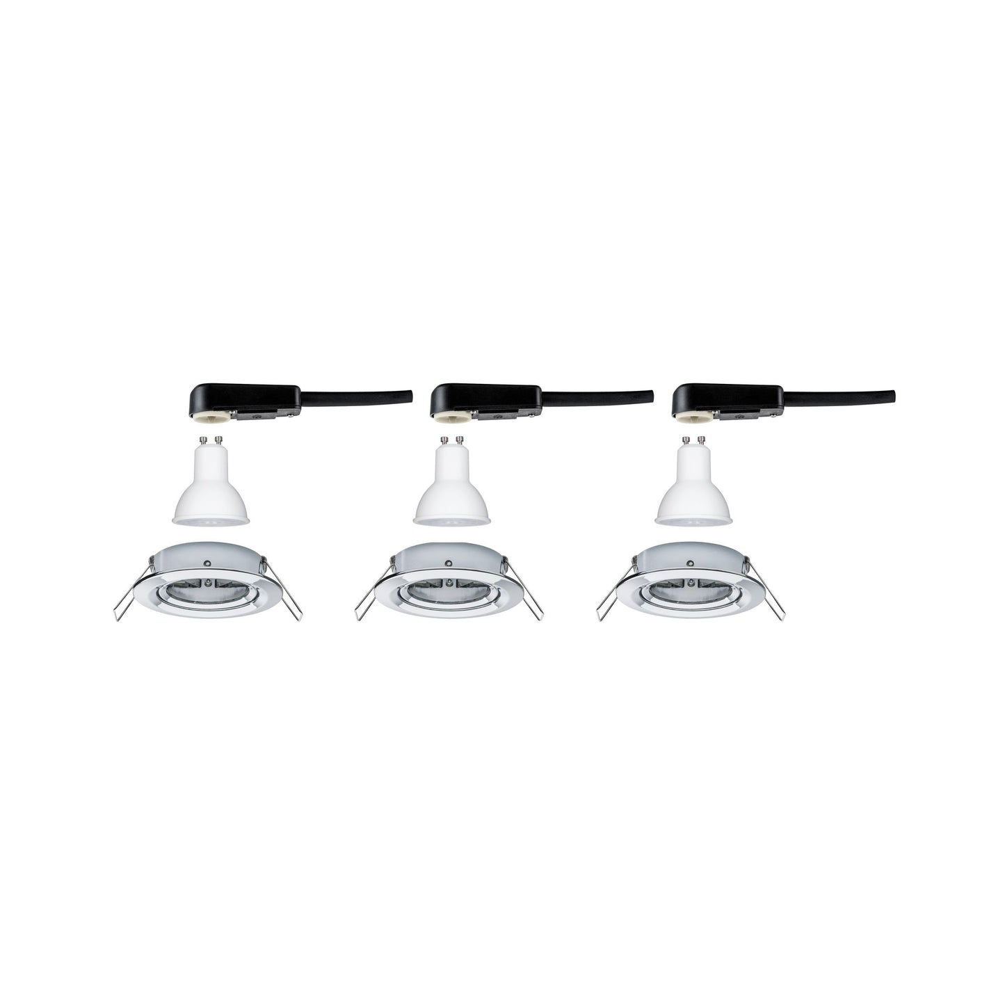 Paulmann EBL Set Nova rund schwenkbar LED 3x6,5W 2700K 230V GU10 51mm Chrom/Alu