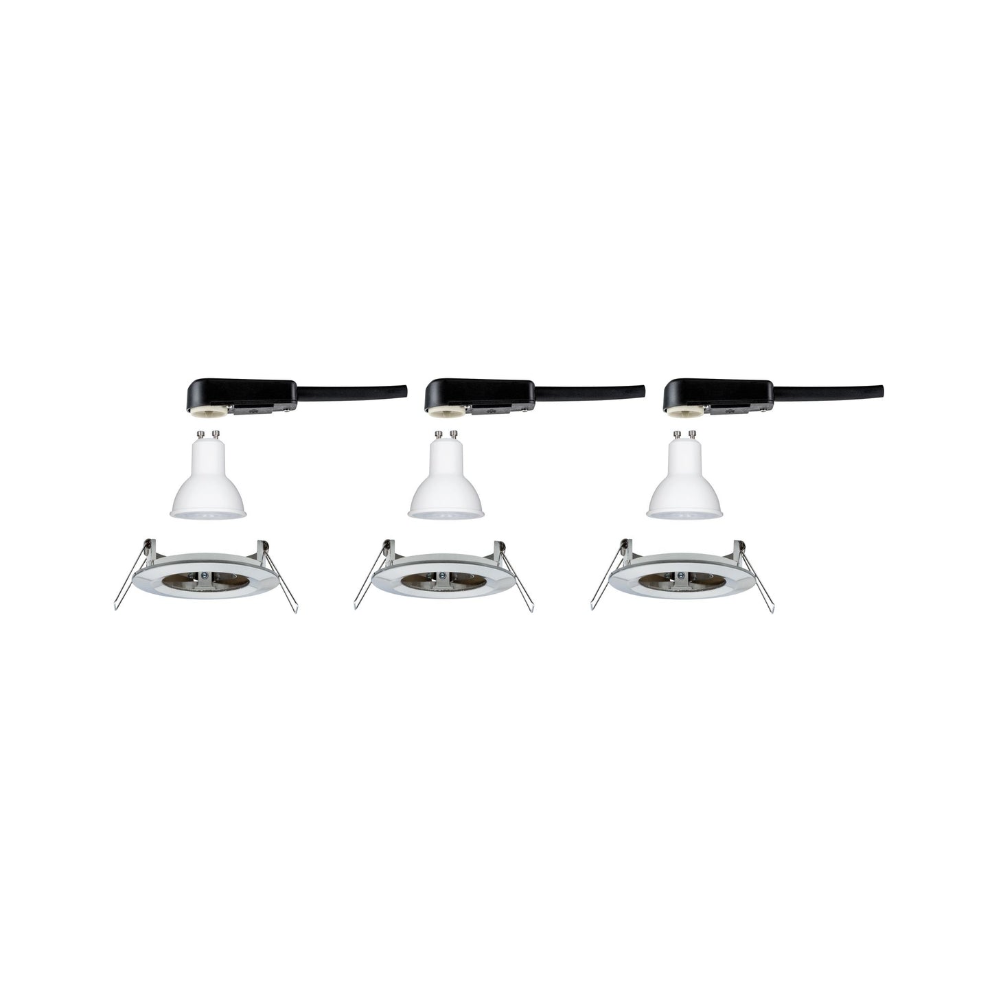 Paulmann EBL Set Nova rund starr LED IP44 3x6,5W 2700K 230V GU10 51mm Eisen geb/Alu