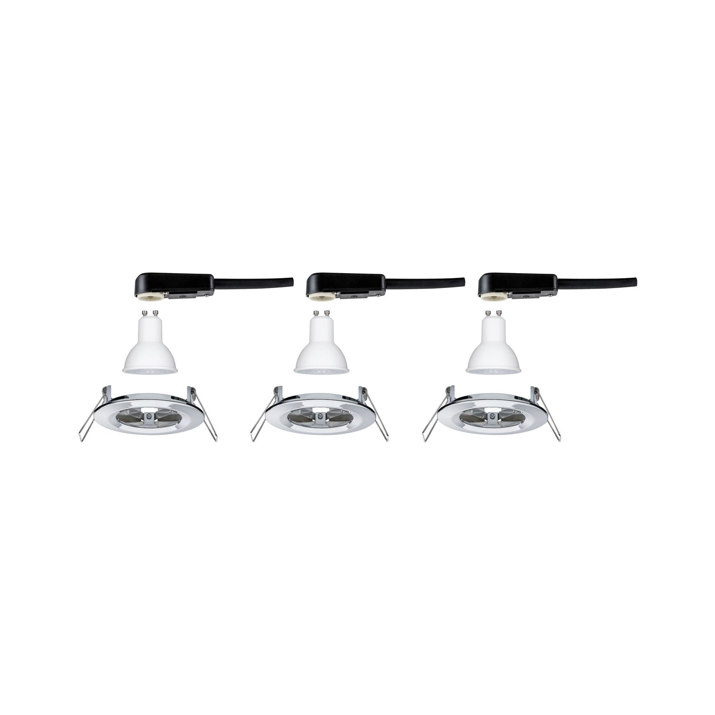 Paulmann EBL Set Nova rund starr LED IP44 3x6,5W 2700K 230V GU10 51mm Chrom/Alu