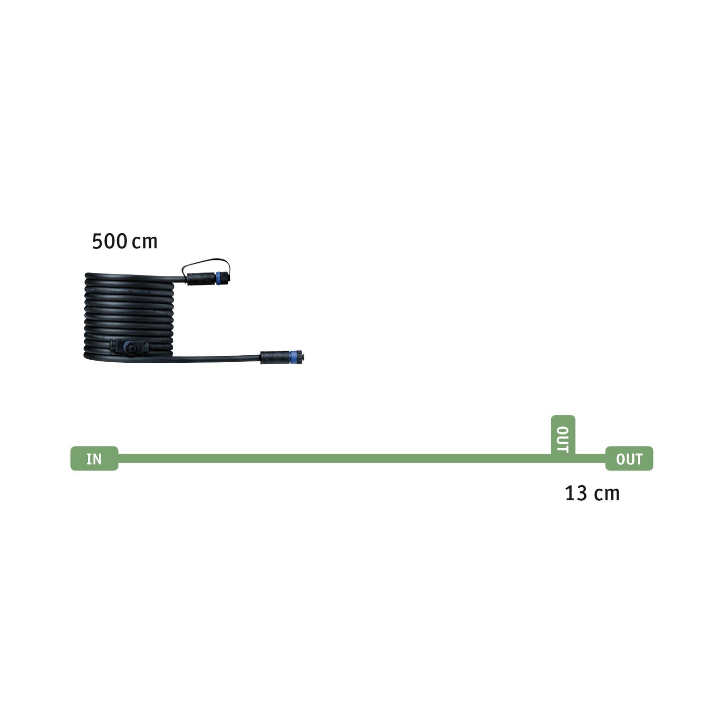 Paulmann Outdoor Plug & Shine Cable IP68 5m 1 in-2 out 2x1,5mm² Schwarz Kunststoff
