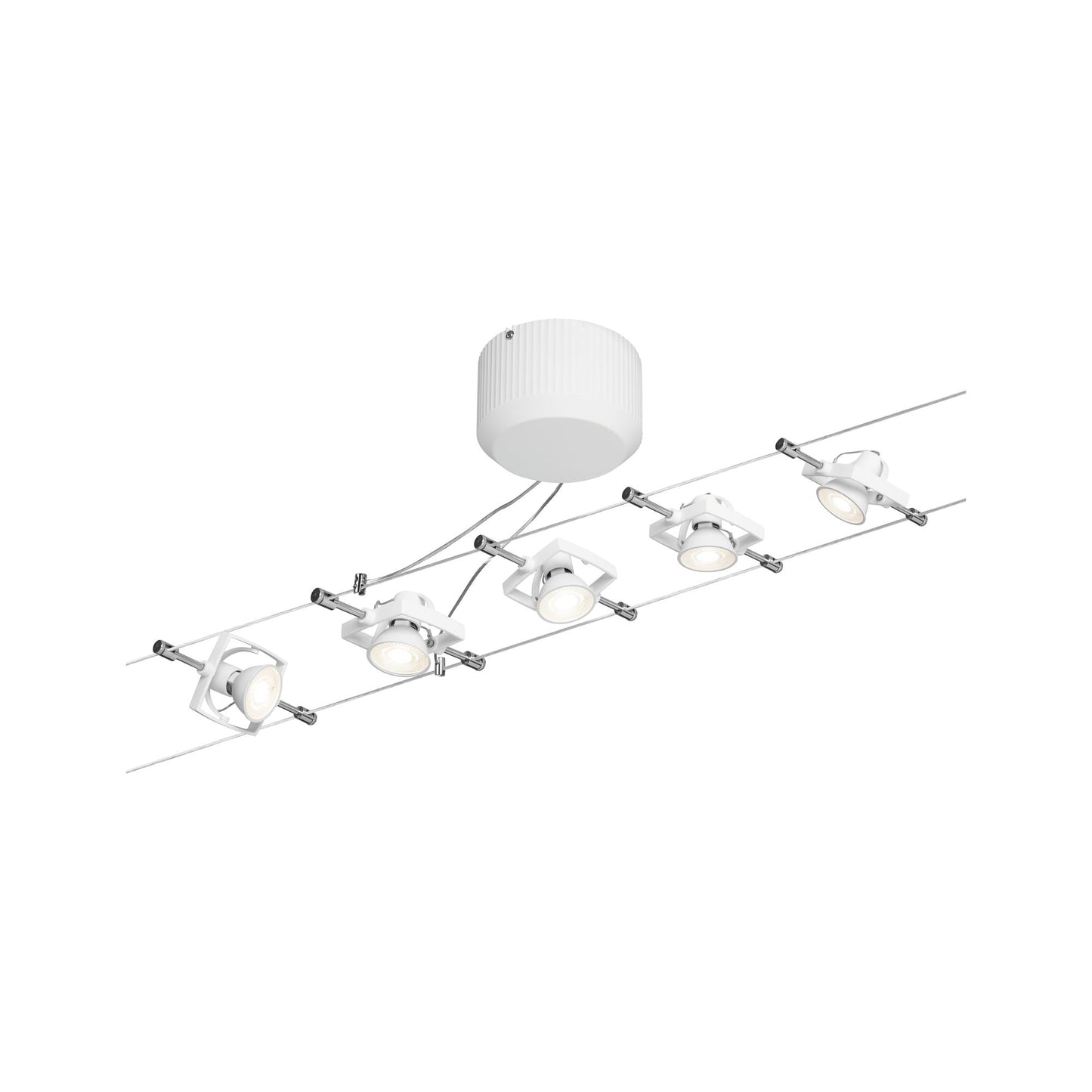 Paulmann Seilsystem TECH Weiß mit 5 Spots ohne Leuchtmittel, max. 10W GU5,3