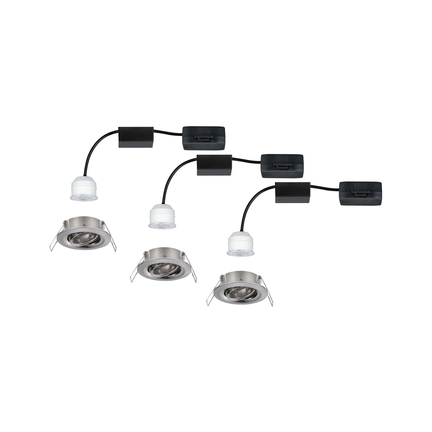 Paulmann EBL Nova mini Coin rund schwenkbar LED 3x4W 310lm Eisen gebürstet/Alu