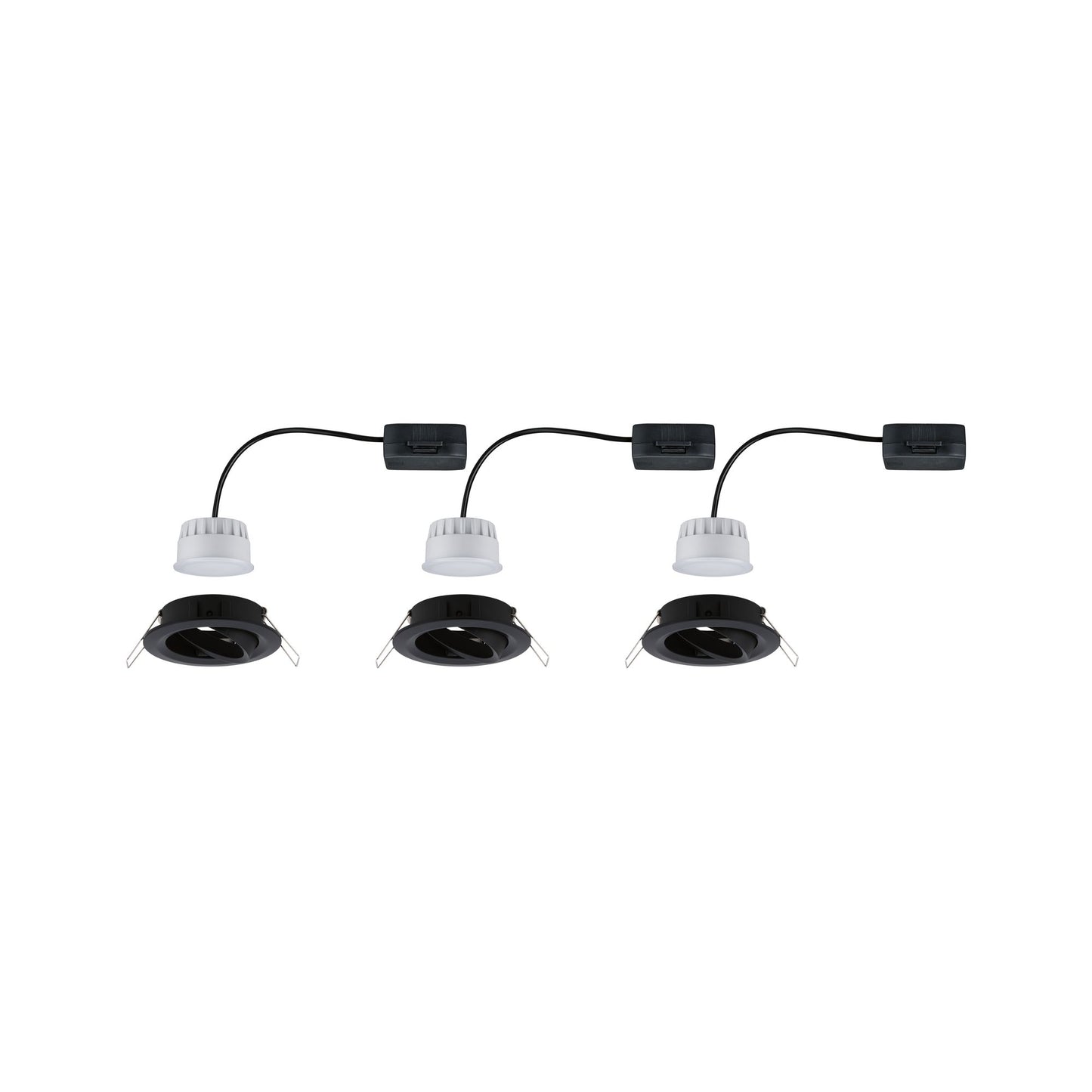 Paulmann EBL Nova Coin 3-stepdim rd schw LED 3x6,5W 2700K 230V Schwarz matt/Alu