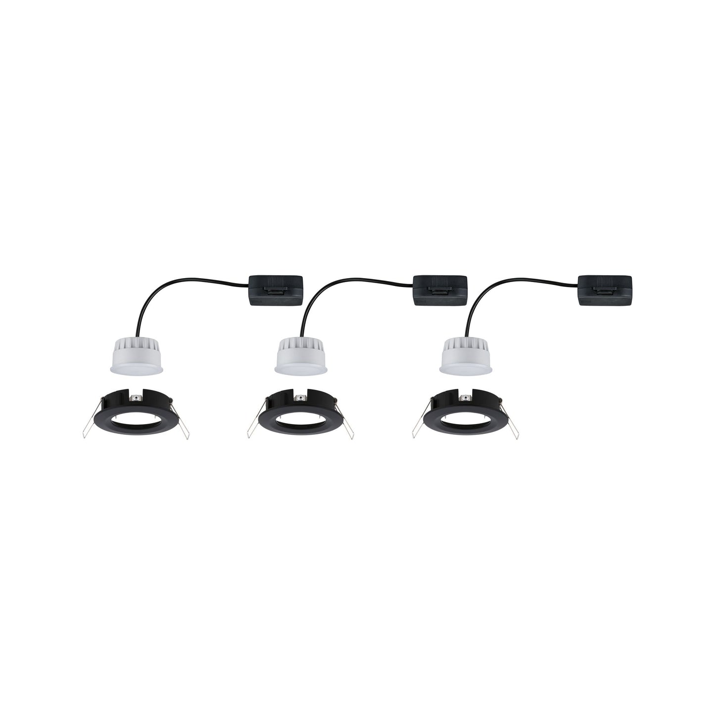 Paulmann EBL Nova Coin 3-stepdim rd starr LED 3x6,5W 2700K 230V Schwarz matt/Alu