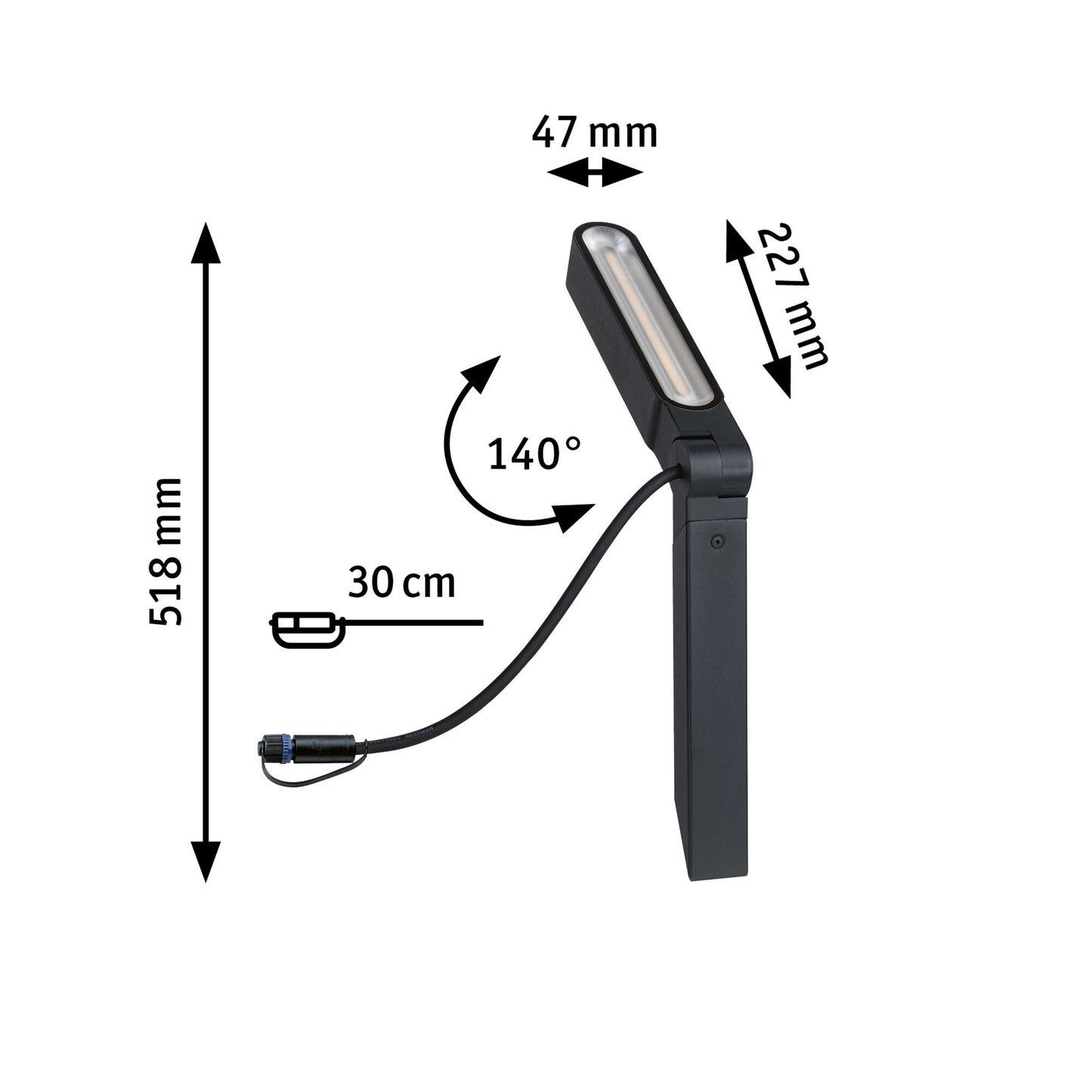 Paulmann Plug & Shine LED Spot Ito IP65 3000K 6W Anthrazit