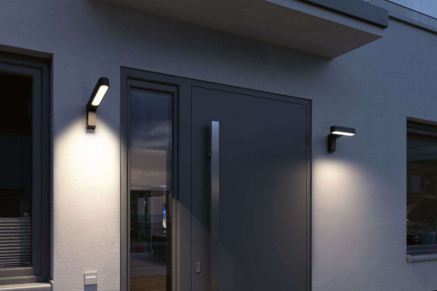 Paulmann House LED Außenwandleuchte Ito Horizontale Ausrichtung Bewegungsmelder IP44 227x159mm 3000K 6W 450lm 230V 65° Anthrazit Metall,Kunststoff