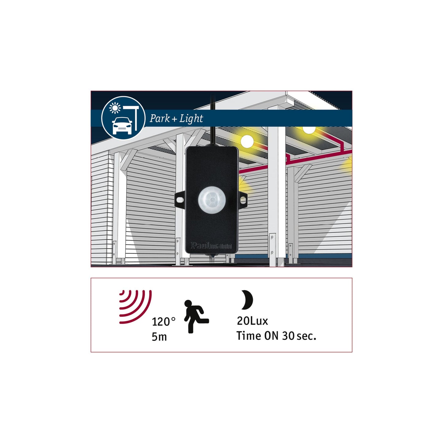 Paulmann Park & Light Bewegungsmelder IP44 12V Schwarz