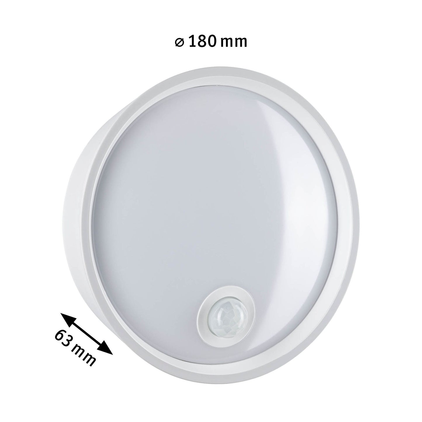Paulmann LED Außenwandleuchte Platomo IP44 rund 180mm 3000K 14,5W 1200lm 230V Weiß Kunststoff