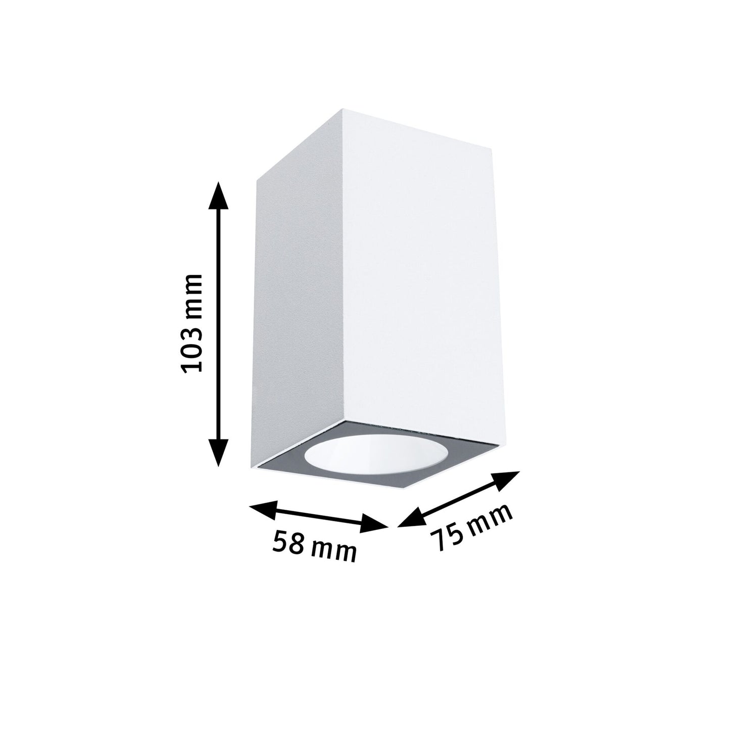 Paulmann LED Außenwandleuchte Flame insektenfreundlich IP44 eckig 58x103mm 2200K 4W 265lm 230V 75° Weiß Metall