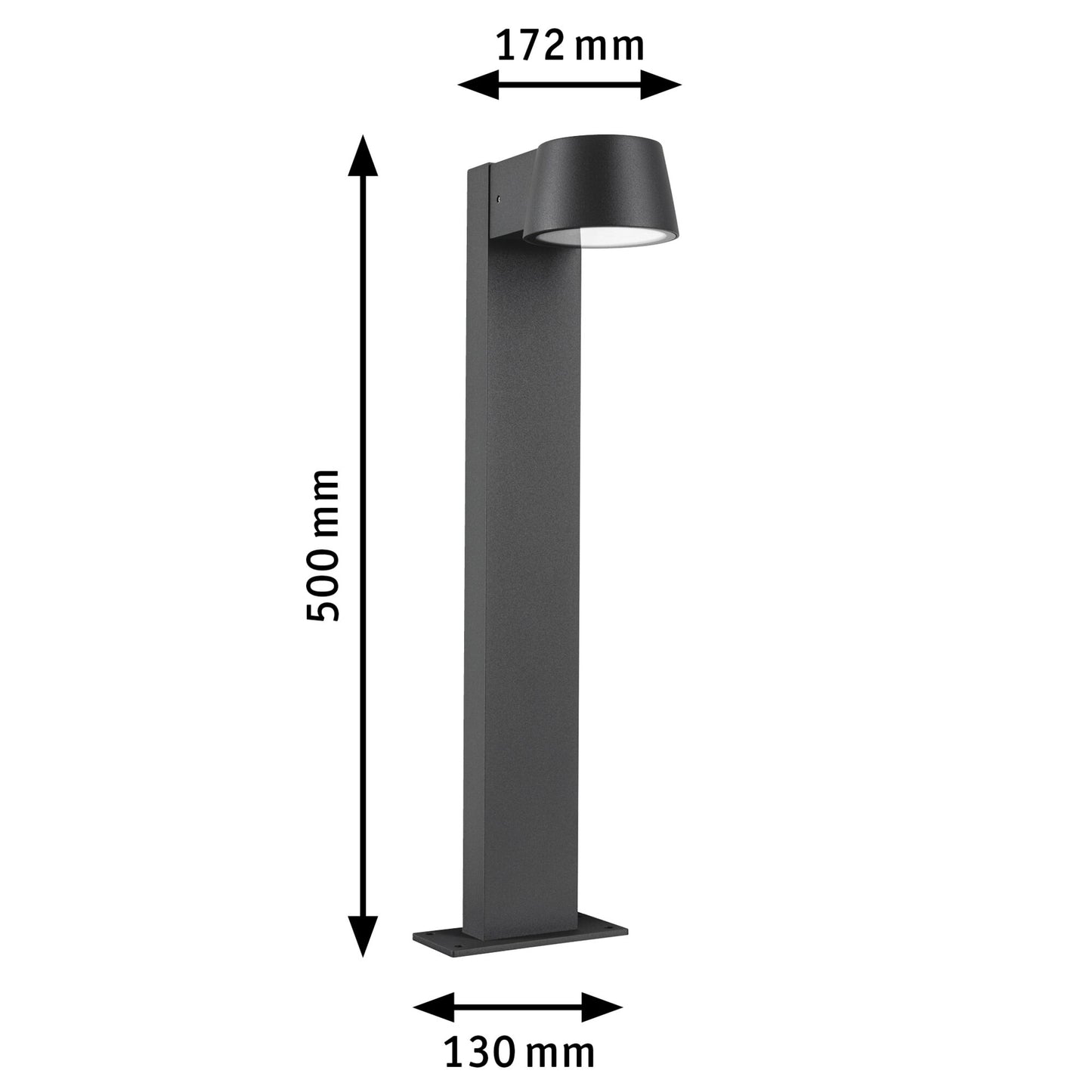 Paulmann LED Pollerleuchte Capea insektenfreundlich IP44 500mm 2200K 6W 450lm 230V 98° Anthrazit Aluminium