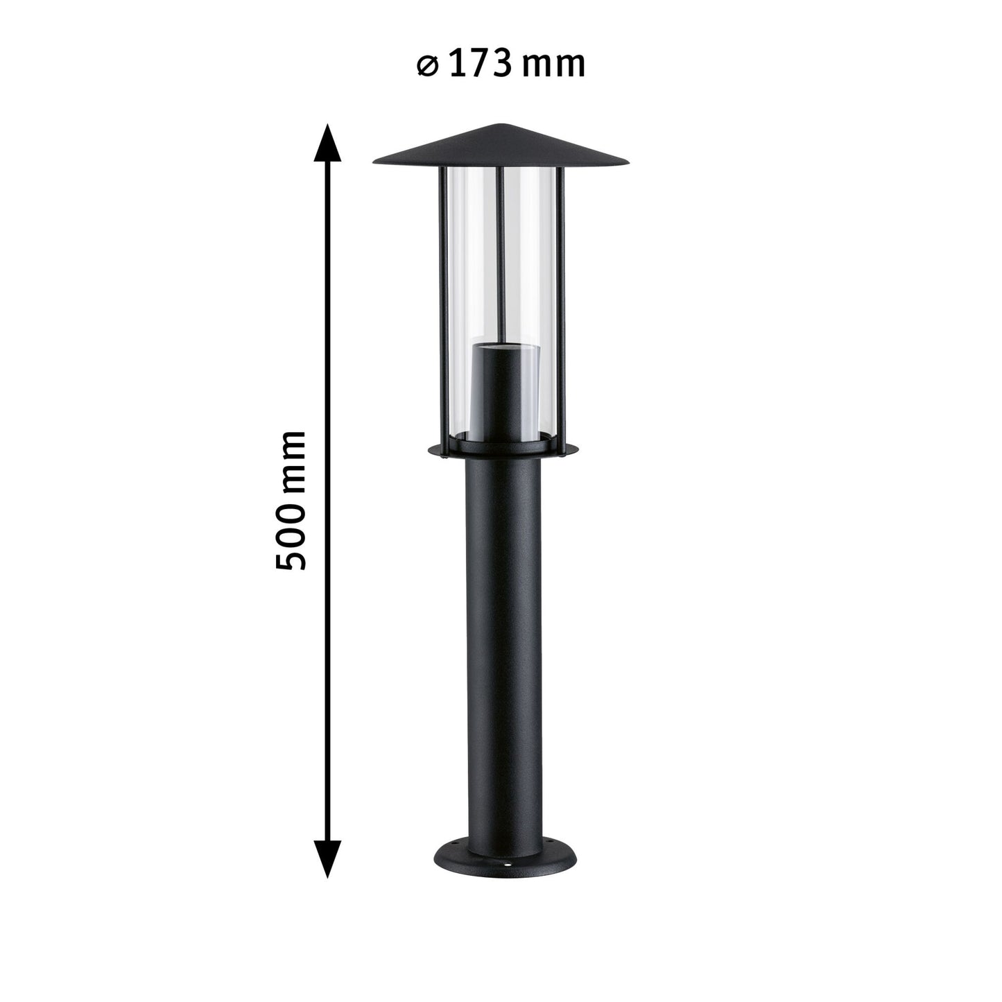 Paulmann Pollerleuchte Insektenfreundlich insektenfreundlich IP44 500mm 2200K 4,3W 420lm 230V Schwarz E27 Metall