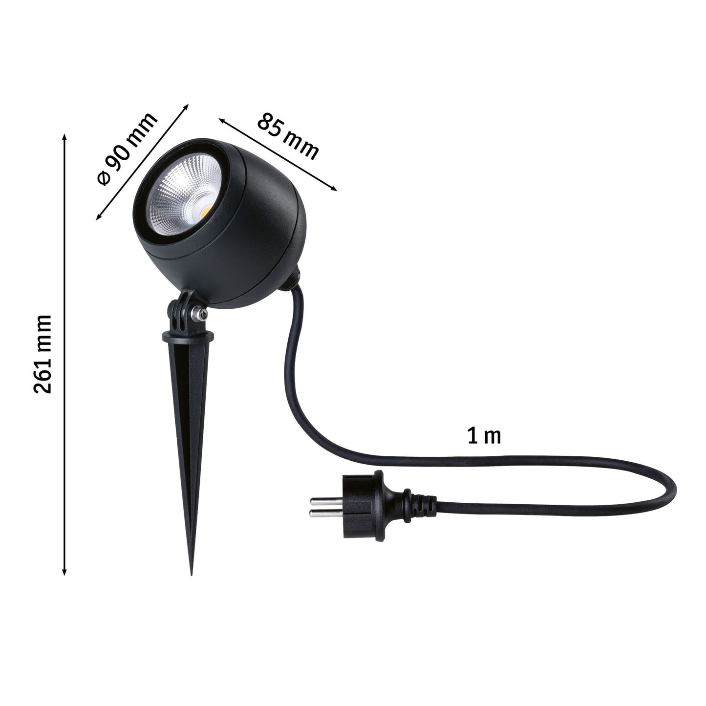 Paulmann LED Gartenstrahler Kikolo IP65 90mm 3000K 8W 500lm 230V 60° Anthrazit Aluminium#Kunststoff