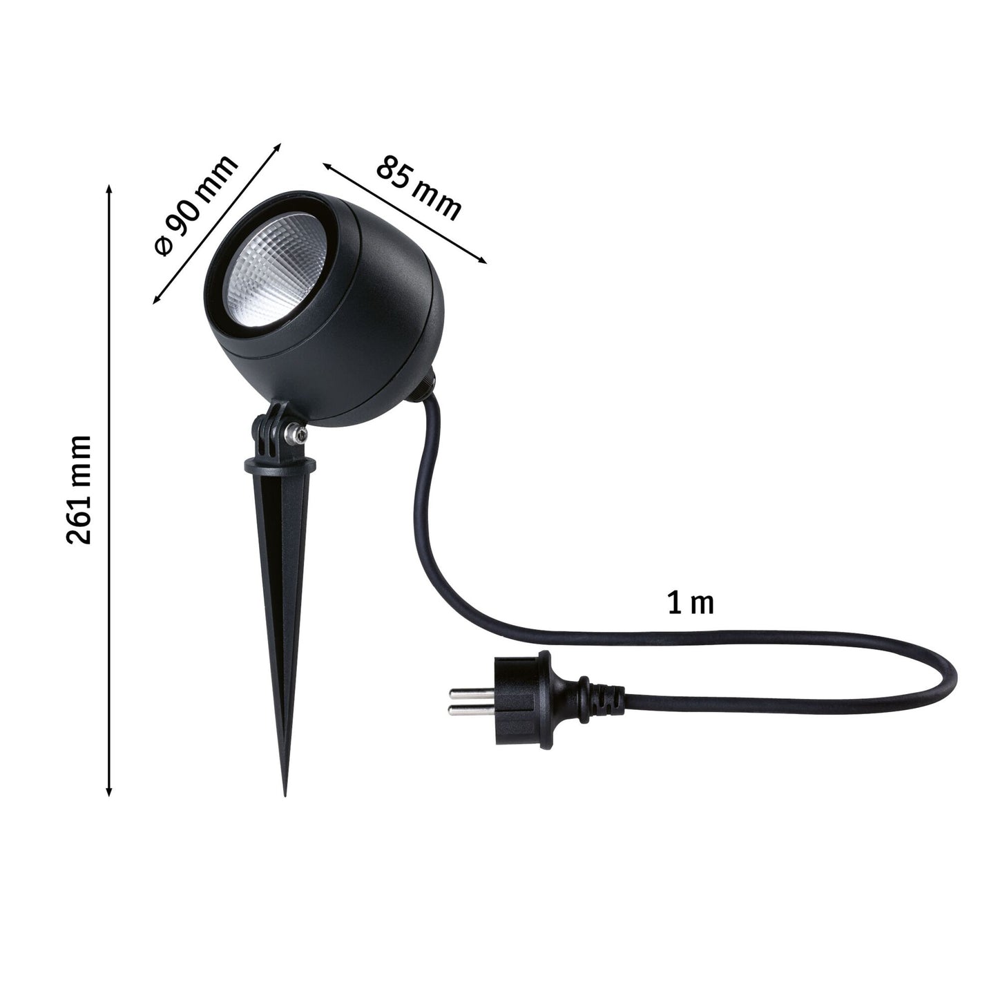 Paulmann LED Gartenstrahler Kikolo IP65 90mm 3000K 8W 520lm 230V 20° Anthrazit Aluminium#Kunststoff