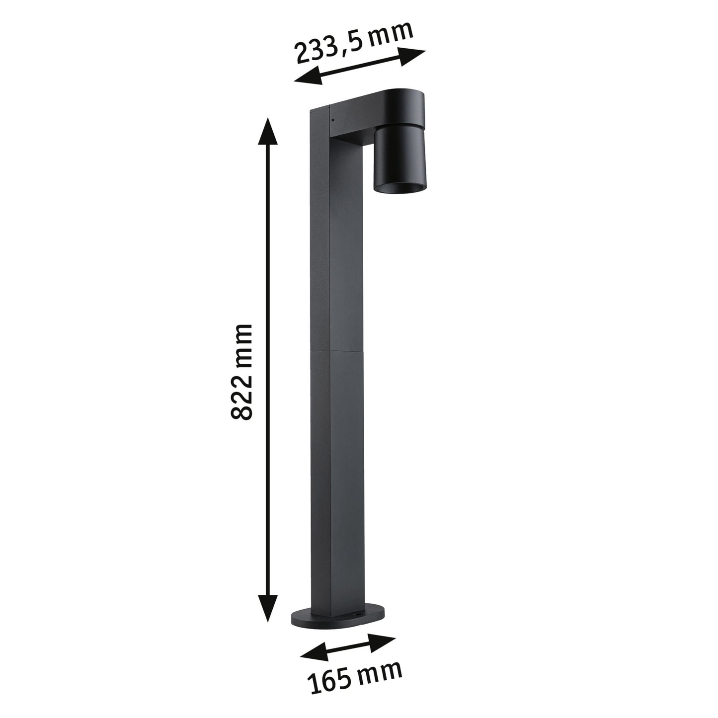 Paulmann LED Pollerleuchte Kimu insektenfreundlich IP44 zylindrisch 822mm 2200K 7,8W 500lm 230V 70° Anthrazit Aluminium