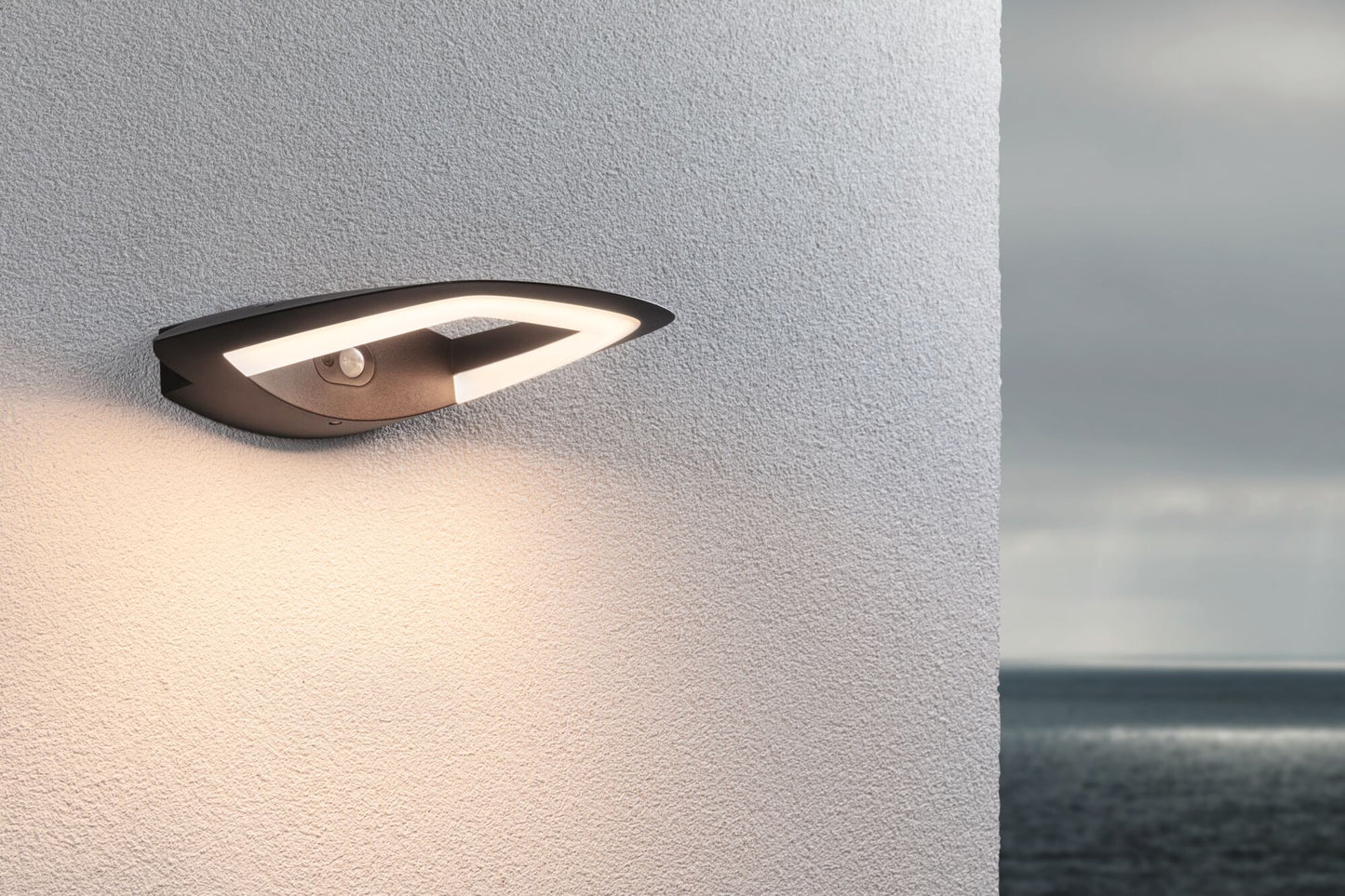Paulmann LED Außenwandleuchte Akena Bewegungsmelder IP44 70mm 3000K 11W 800lm 230V Anthrazit Aluminium
