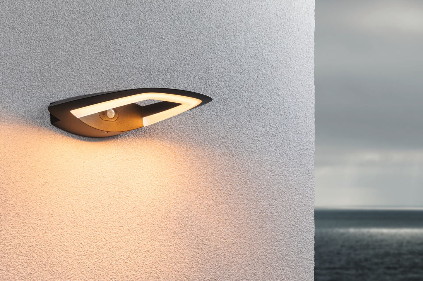 Paulmann LED Außenwandleuchte Akena Bewegungsmelder insektenfreundlich IP44 70mm 2200K 10,8W 800lm 230V Anthrazit Aluminium