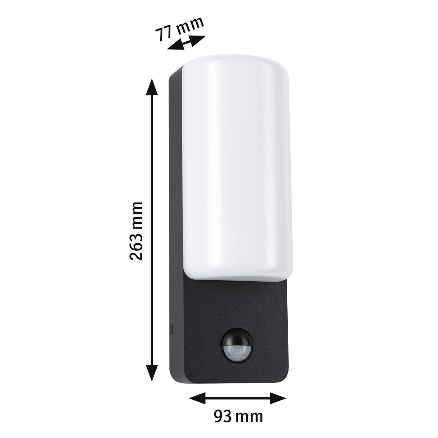 Paulmann LED Außenwandleuchte Bonnie Dämmerungsgesteuerter Bewegungsmelder (IR) IP44 93x77mm 3000K 8,5W 560lm 230V Anthrazit Aluminium
