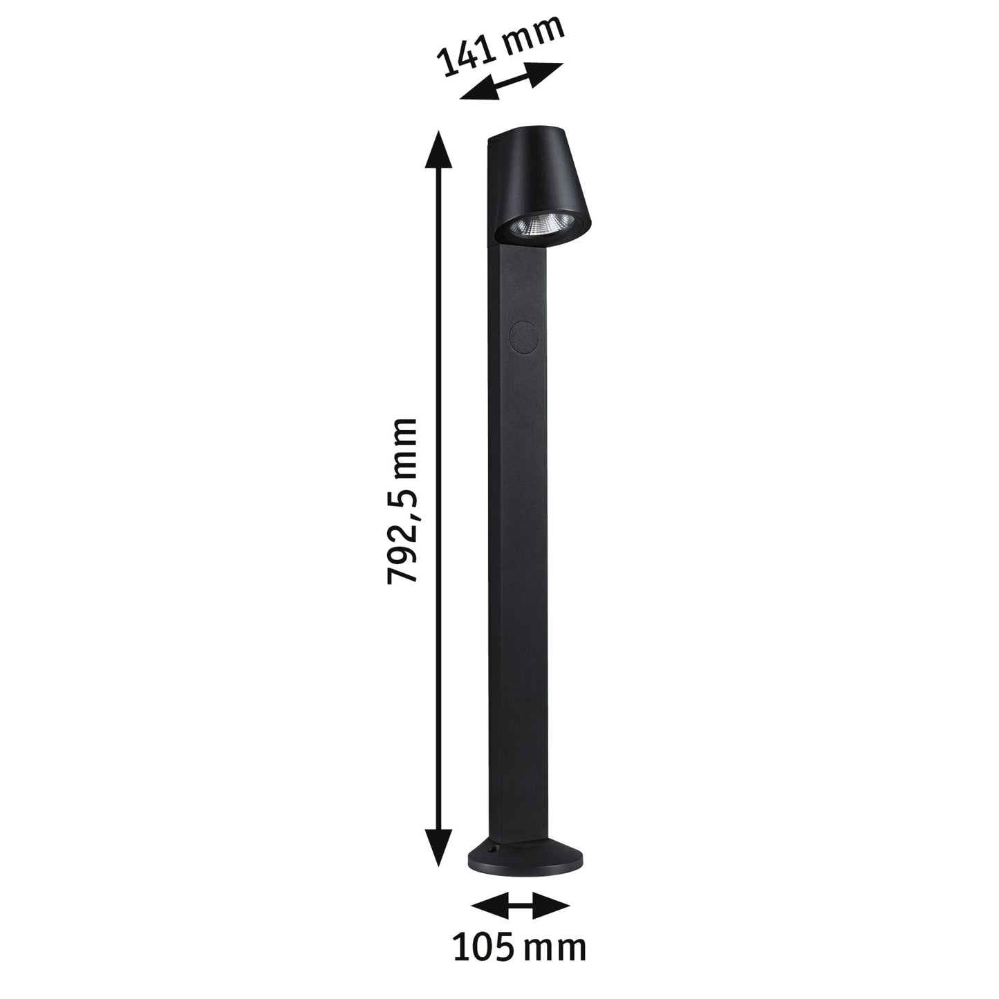 Paulmann LED Pollerleuchte Caissa Dämmerungsgesteuerter Bewegungsmelder (HF) IP44 793mm 3000K 9W 700lm 230V 65° Anthrazit Aluminium