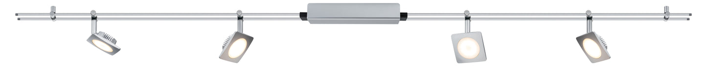 Paulmann Rail Systems DC Set QuadLED 4x4W Chrom matt 230V/12V DC 30VA Metall