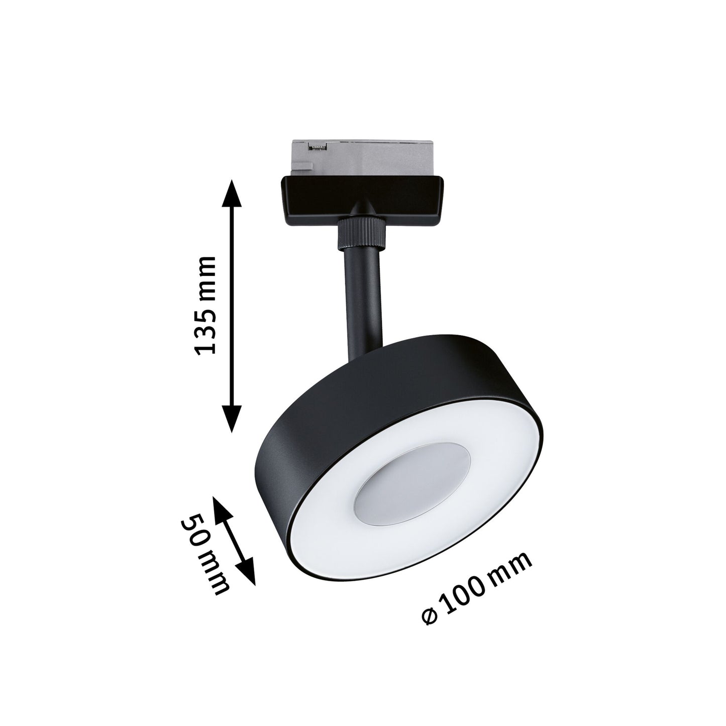 Paulmann URail LED Schienenspot Circle 160lm 5W 3000K dimmbar 230V Schwarz matt