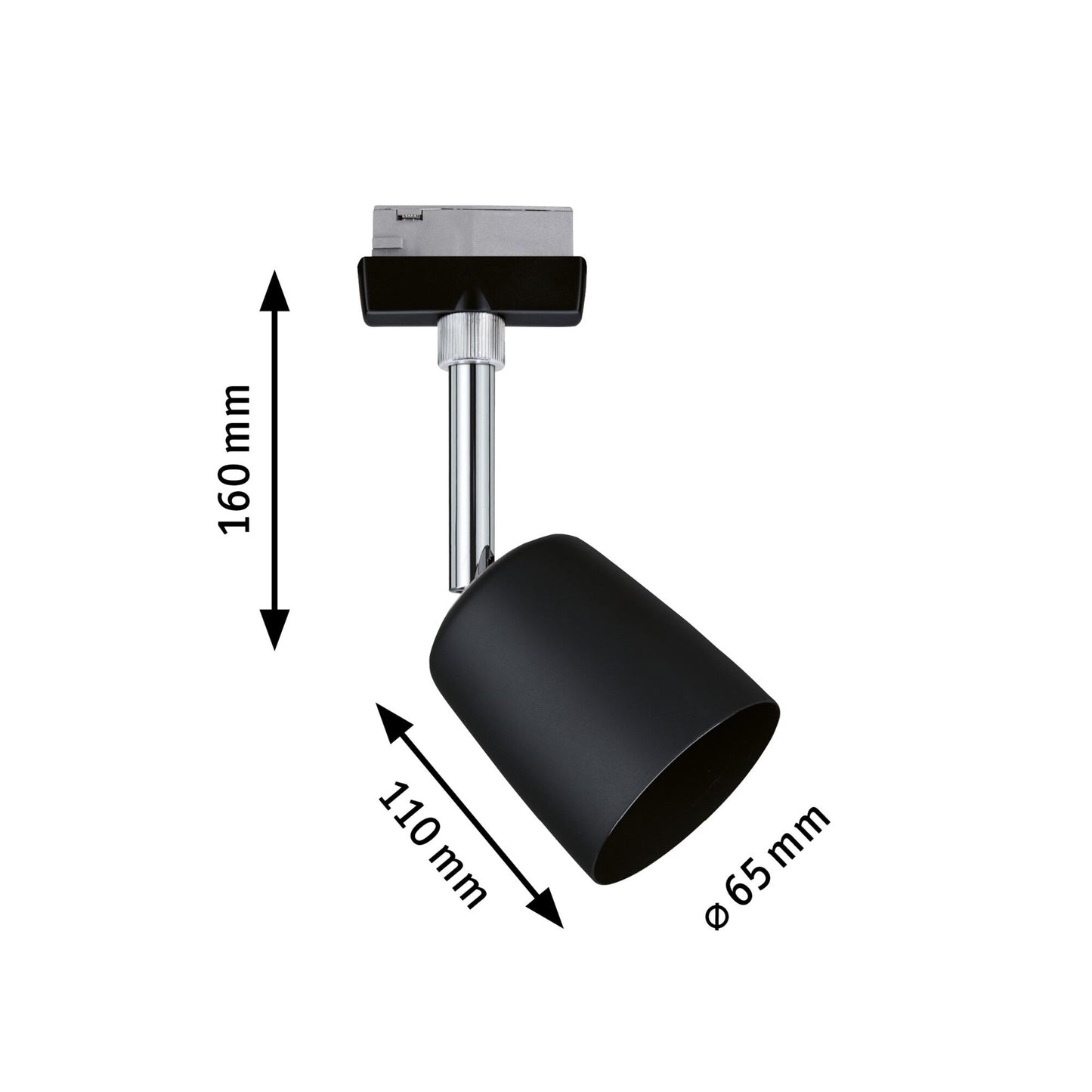 Paulmann URail LED-Spot Cover max. 10W Schwarz matt/Chrom Metall/Kunststoff