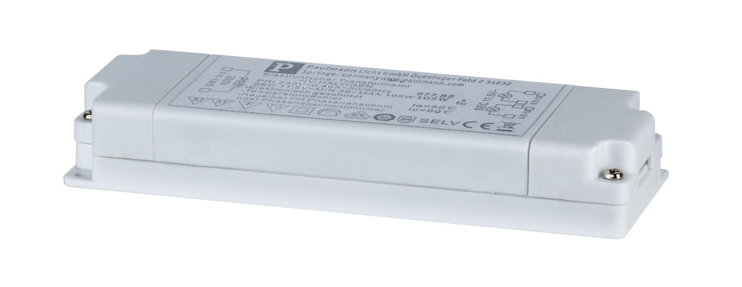 Paulmann VDE Flat Elektroniktrafo 35-105W 230/12V 105VA Weiß