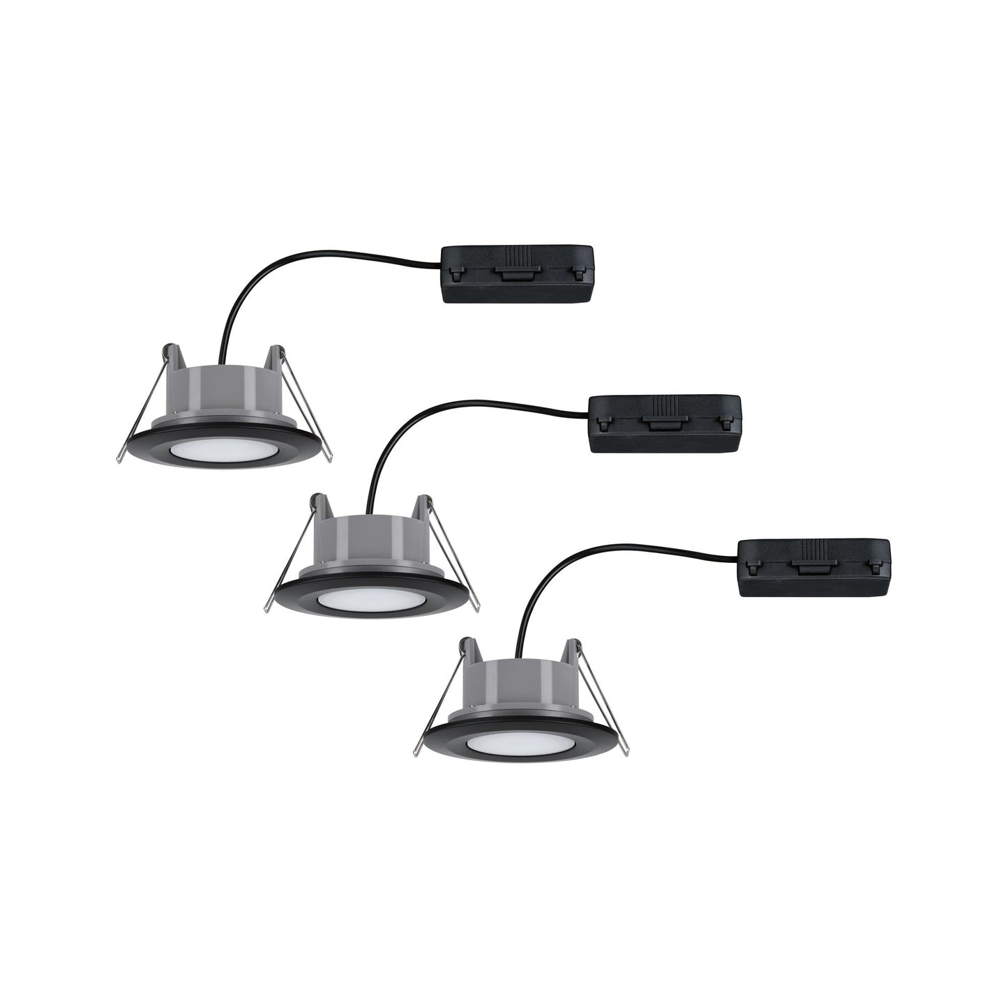 Paulmann EBL Set Calla IP65 rund schwenkbar LED 3x680lm 4000K 6W 230V schwarz matt