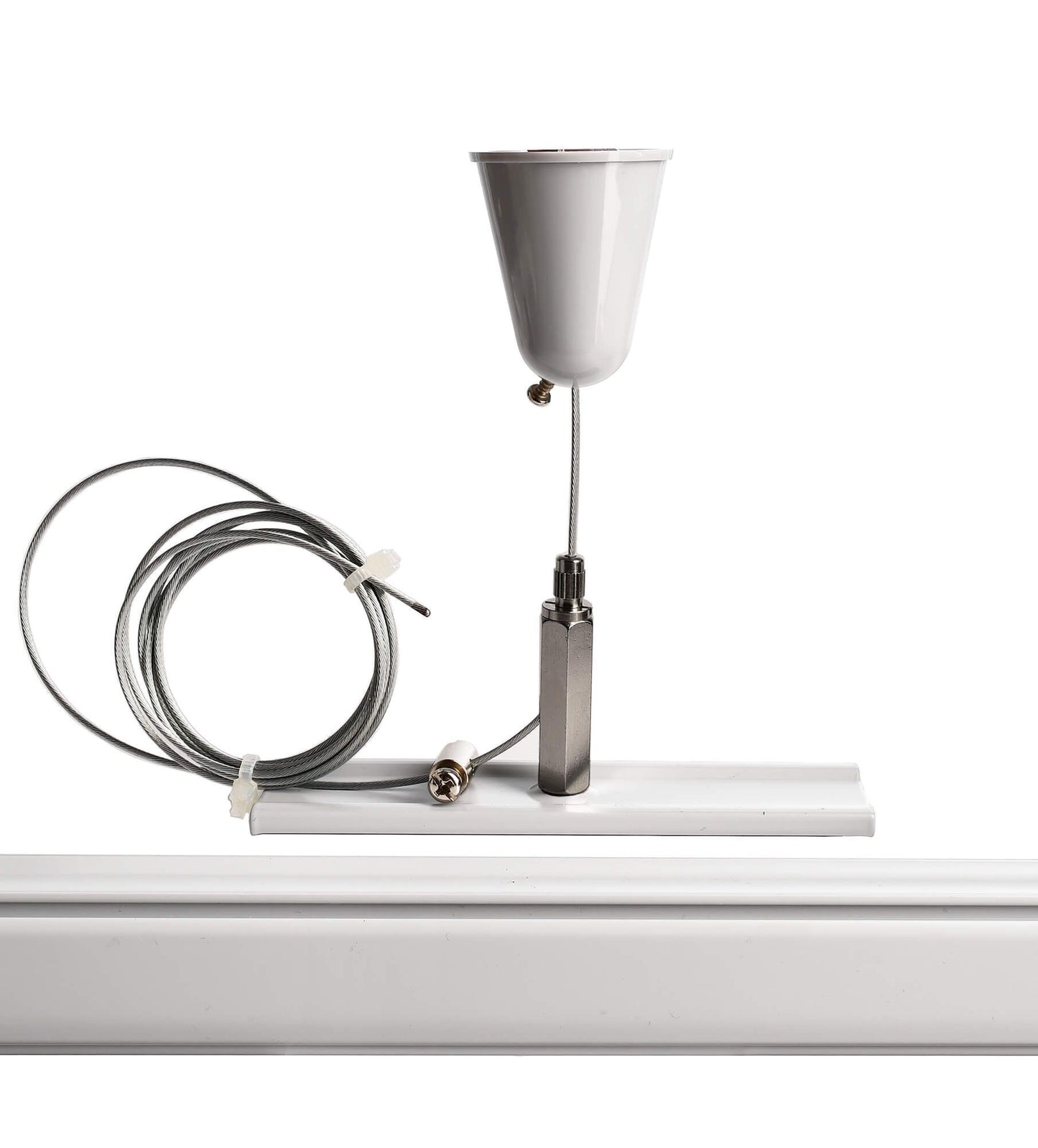 Deko-Light D Line Seilabhängungshalter mit Deckenrosette 1,5m Verkehrsweiß RAL 9016