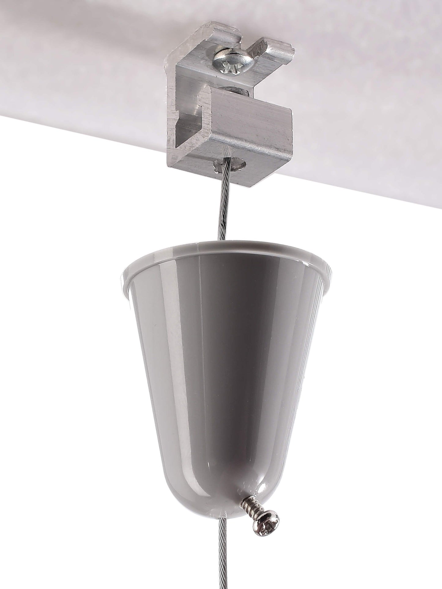 Deko-Light D Line Seilabhängungshalter mit Deckenrosette 1,5m Fenstergrau RAL 7040