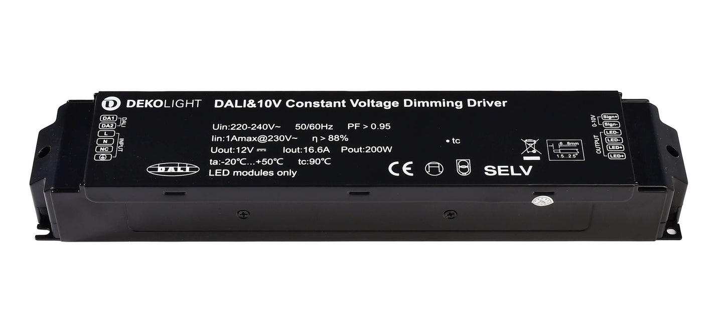 Deko-Light BASIC, DIM, CV, 200AD-12V, DALI-Bus / Push / 1-10V Schwarz