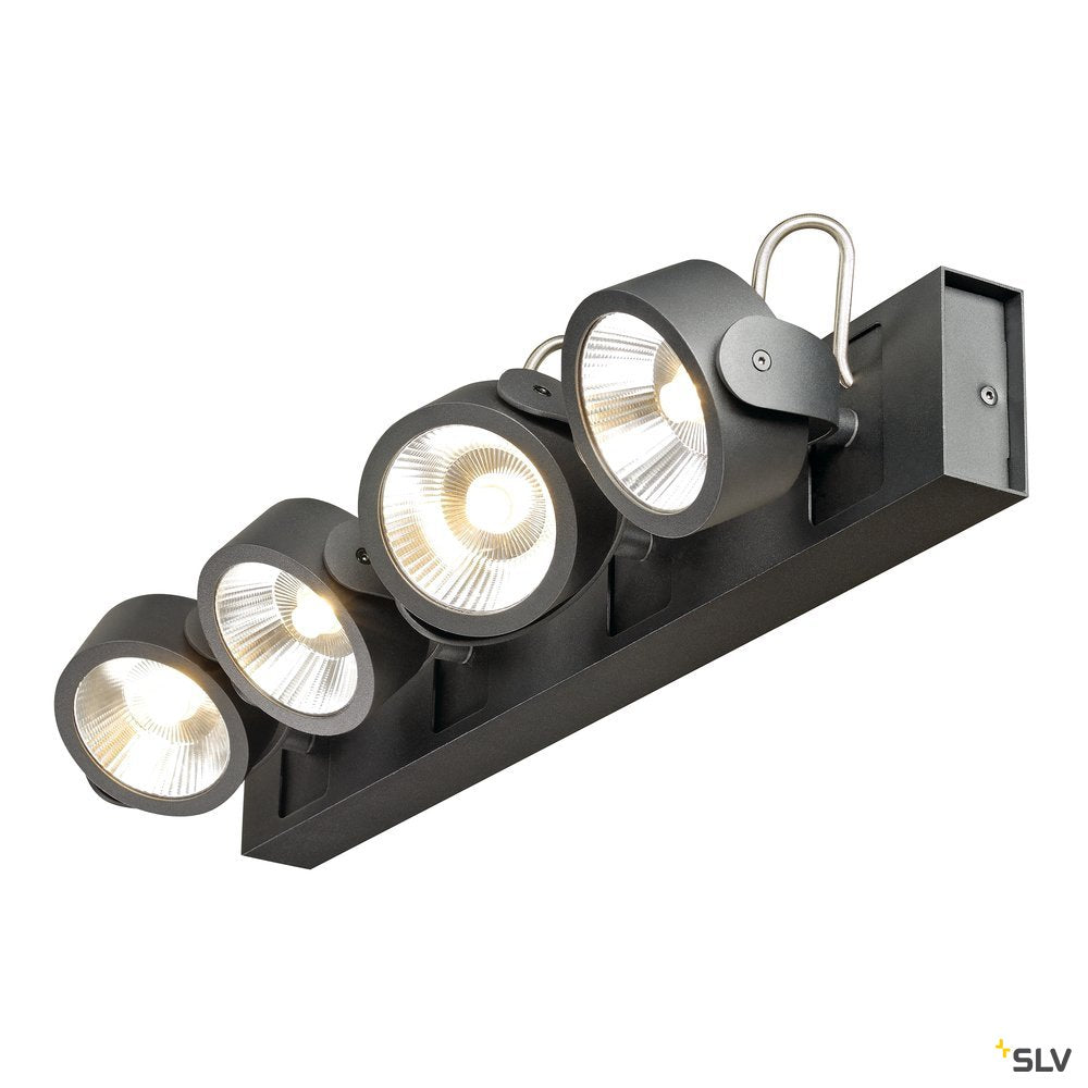SLV KALU LED 4 Wand- und Deckenleuchte, schwarz, 3000K, 60°