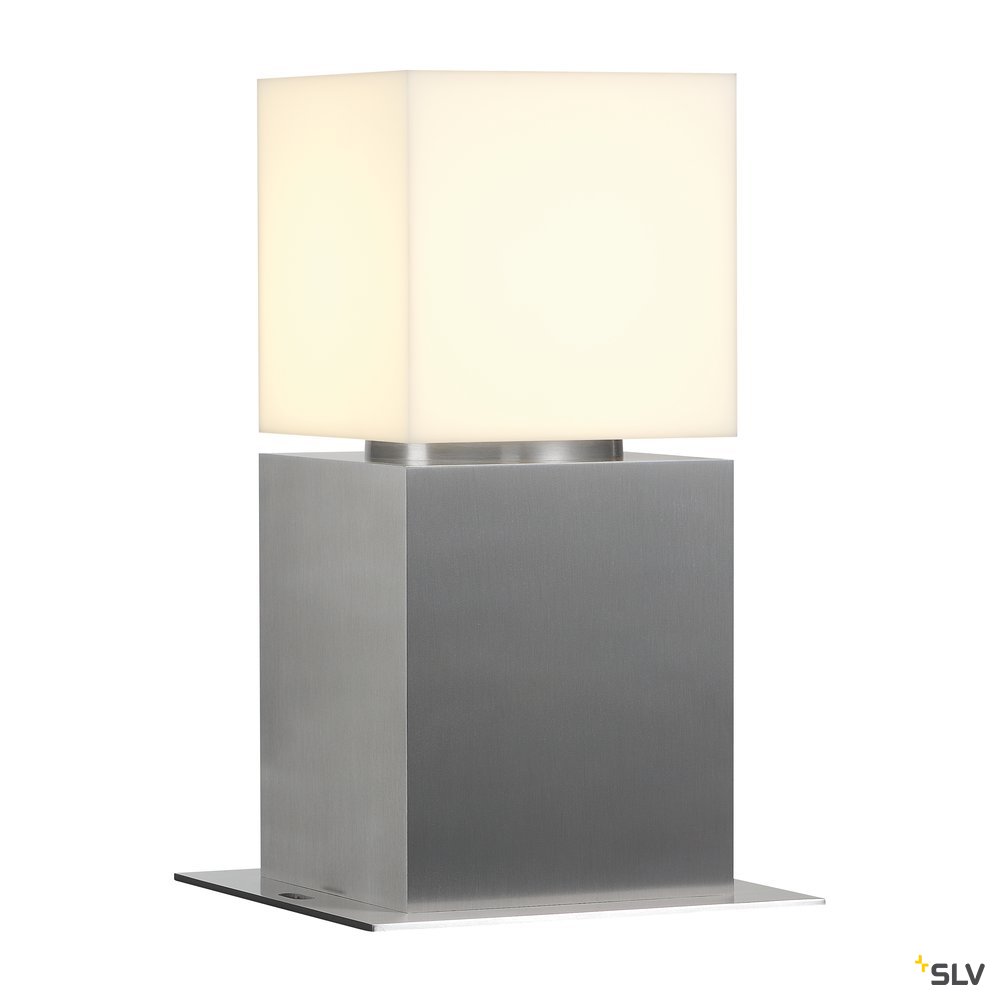 SLV SQUARE POLE 30, E27, Outdoor Stehleuchte, alu gebürstet, max. 20W, IP44
